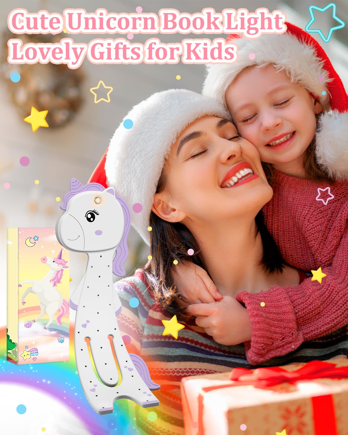 Unicorn Gifts For Girls 3-8 Years Old Christmas Stocking Stuffers, Clip Book Light For Kids Small Reading Light For Books In Bed