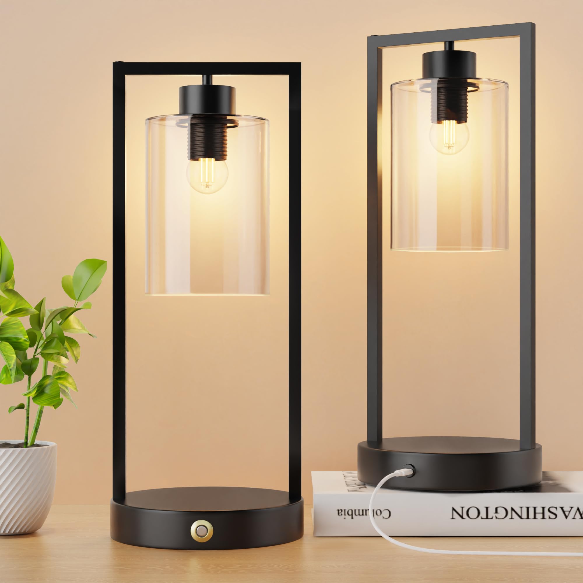 Battery Operated LED Touch Cordless Table Lamp Small 6000mAh Gradient Rechargeable Dimmable Table Lamp with Memory Function for