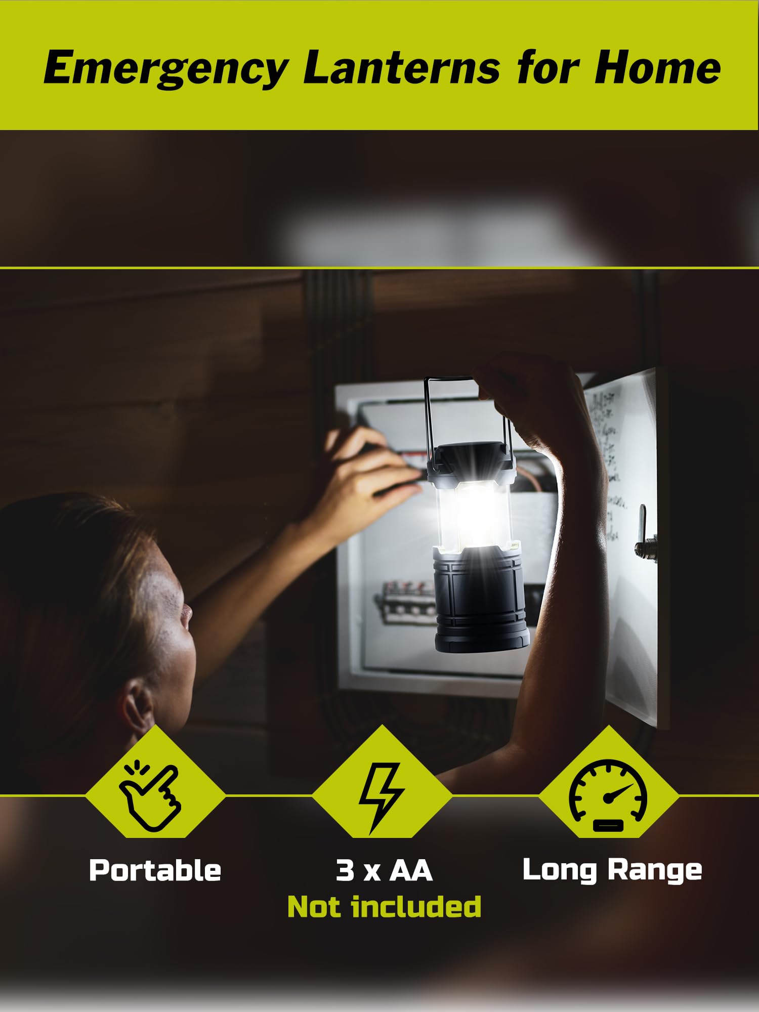 Lichamp Led Lantern Camping Light, 4 Pack Battery Operated Lanterns for Power Outages Indoor Emergency Outdoor Camping Hiking Ki