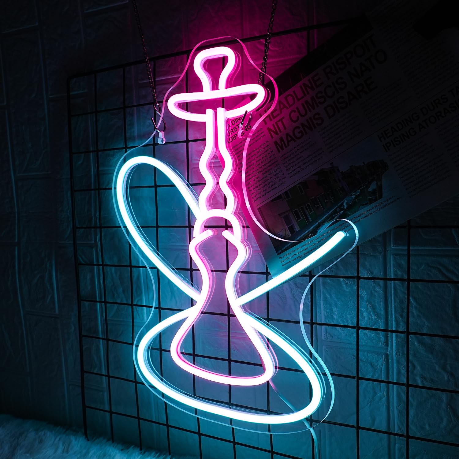 Lmsignly Neon Sign Pink Blue Led Neon Sign For Wall Decor Neon Light Sign Dimmable Usb Neon Signs For Shop Bar Pub Man Cave Home Wall Decor Aesthetic Room Decor(16.5 * 12.6")