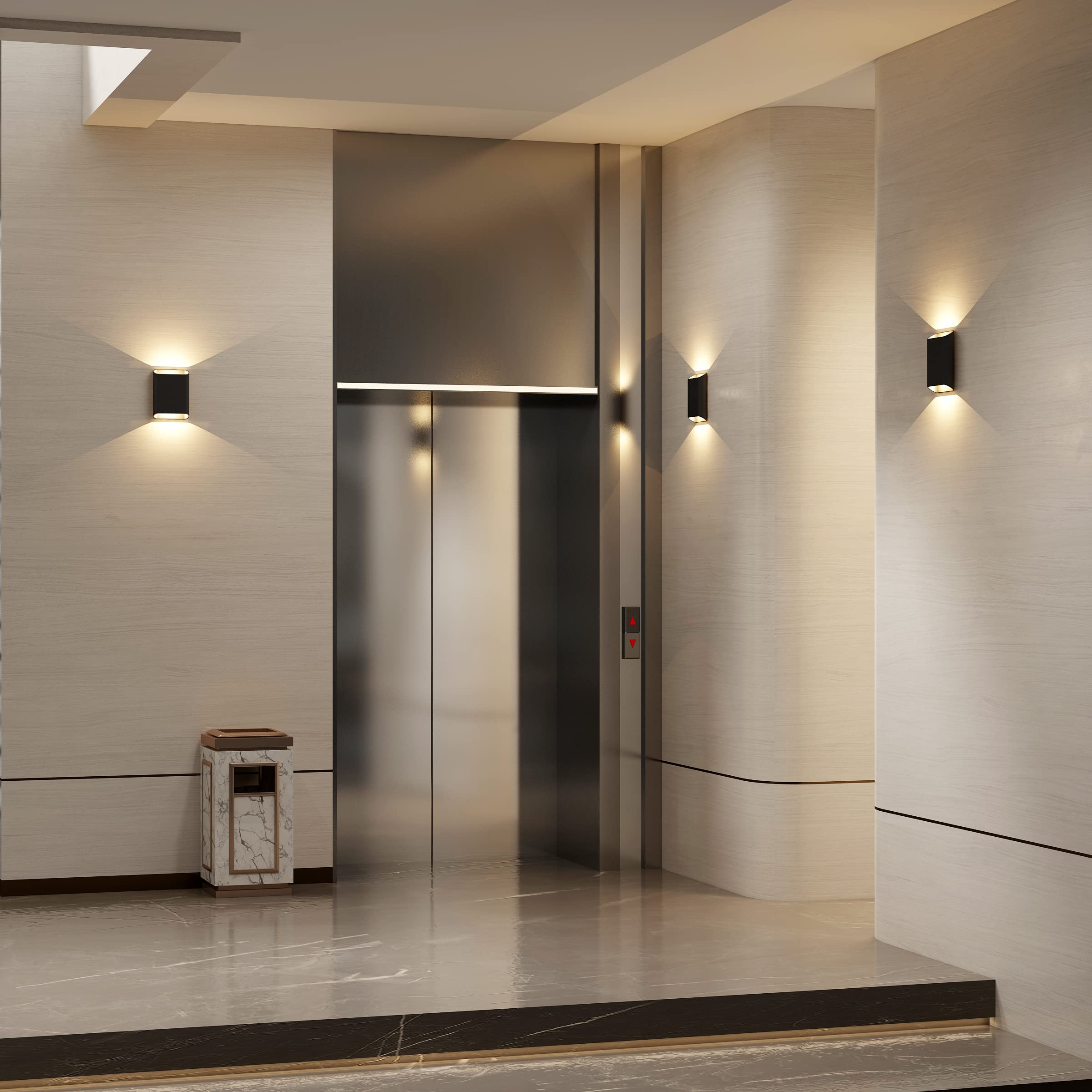 ilucezzo LED Wall Lights Outdoor Sconces 15.5W Dimmable IP65 Black+Gold Model 640888-BG