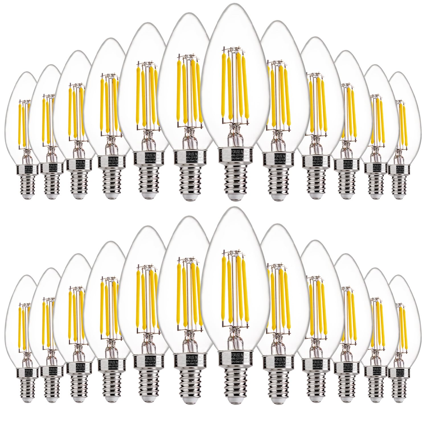 Flsnt 60W Equivalent Led Candelabra Bulbs, Dimmable Led Chandelier Bulbs, E12 Base, 500Lm, Cri 82, 24 Pack, 5000K Daylight
