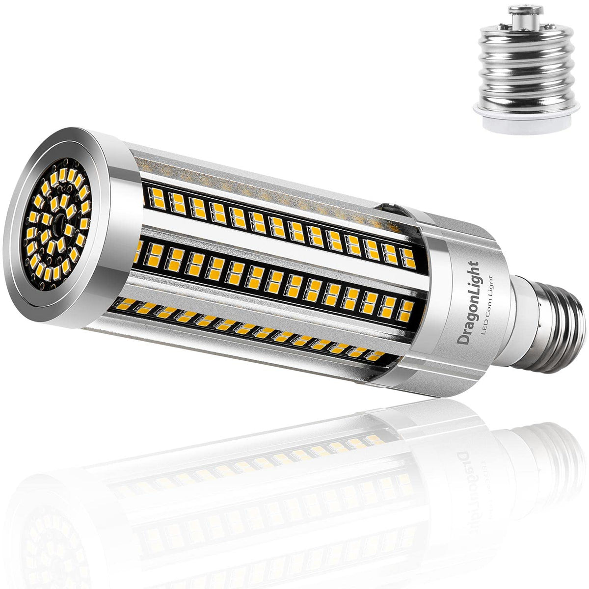 Dragonlight 35W Corn Led Light Bulb Fanless (300 Watt Equivalent) E26/E39 Large Mogul Base Led Lamp 3000K Warm White 4,200Lm