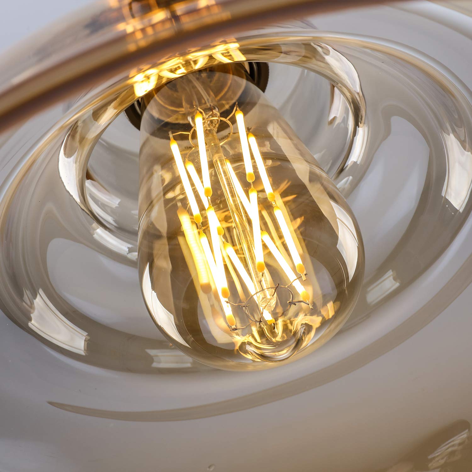 Leools Dimmable Vintage Led Edison Bulbs 12W ,Equivalent 100 Watt, 2500K Warm White(Amber Gold Glass), E26 Base, Decorative Anti