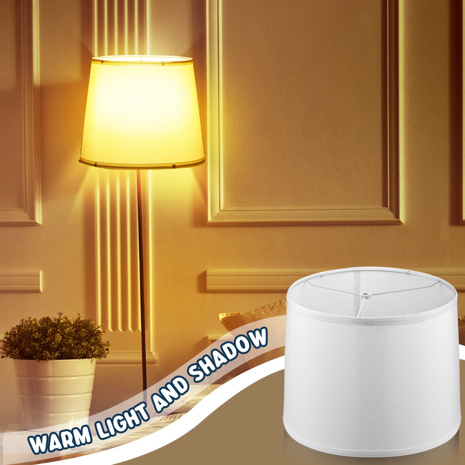 Nuanchu Set of 4 Drum Lampshade Natural Linen Lampshade medium 11.6 Inch Top x 12.6 Inch Bottom x 9.8 Inch High Classic Fabric L