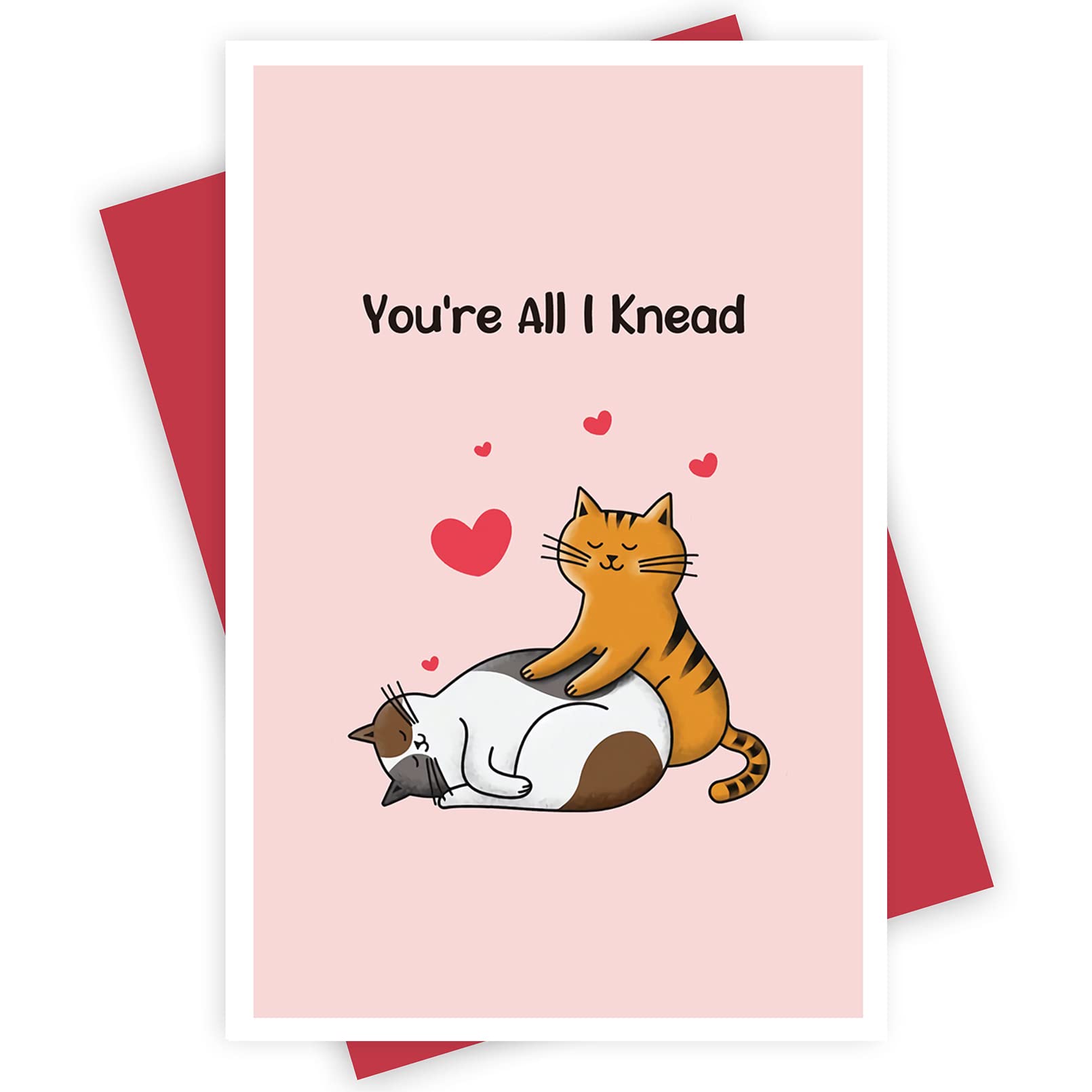 Alzombi Cute Cat Love Card - Pun Anniversary Card for Him/Her, Valentine's Day, Model AZB-VDAY08, Color 8