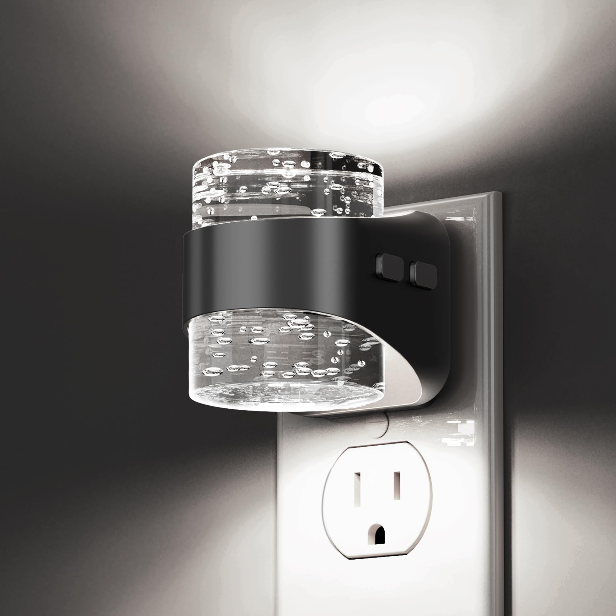 L LOHAS LED Night Light  5000K Bubble Night Lights Plug into Wall  Acrylic Night Lights with Light Sensor  Adjustable Brightness Soft White Plug in Nightlights for Rooms Bathroom Hallway