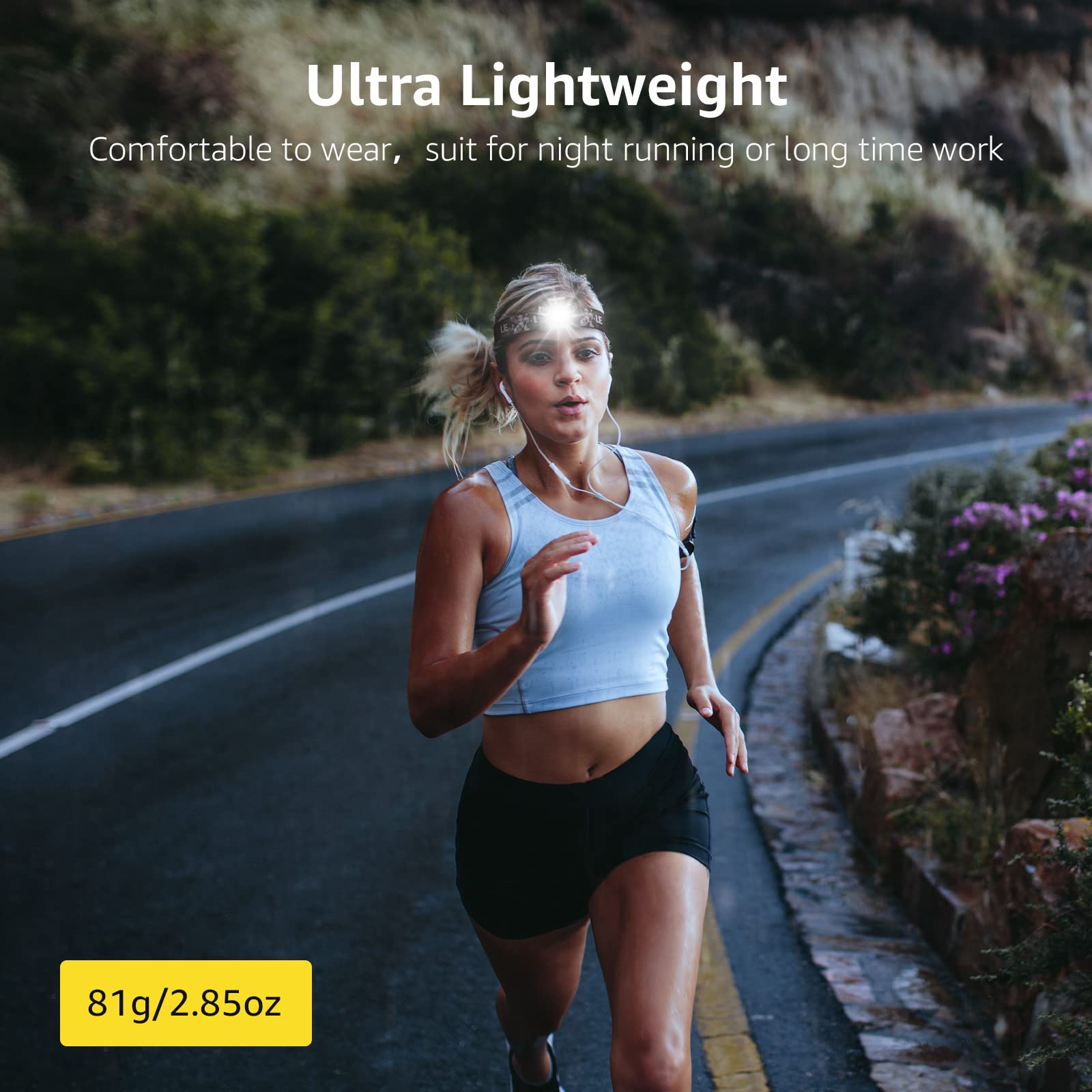 Lighting Ever Led Headlamp Rechargeable 2 Packs - Super Bright Head Lamp With 5 Modes For Camping & Hiking Gear Essentials, Ipx4