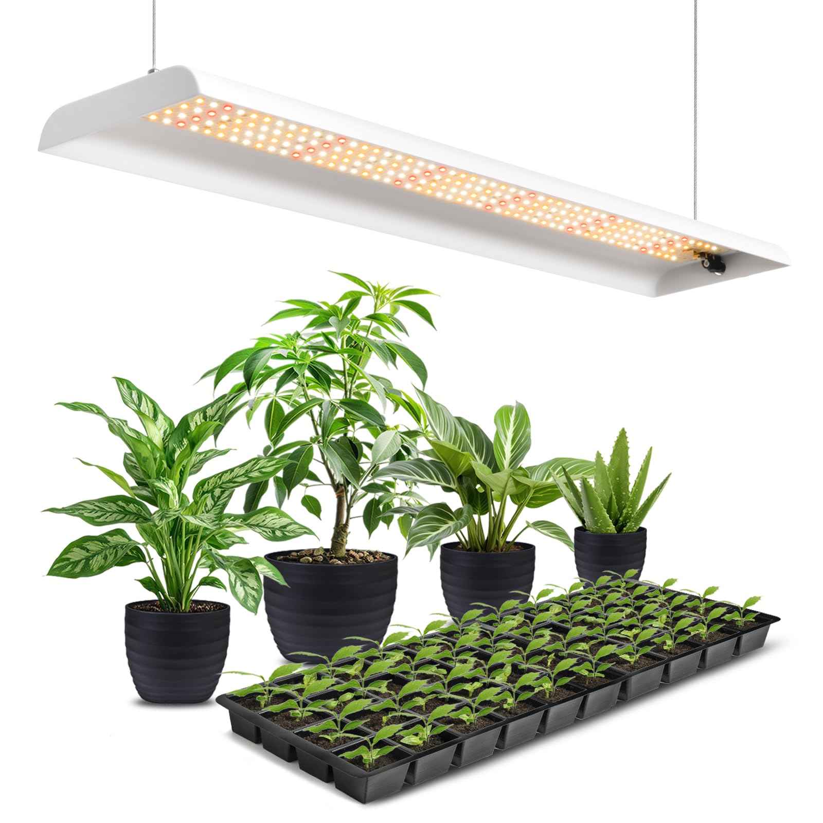 Foxgarden 2025 Upgrade Led Grow Light Full Spectrum, 2Ft Plant Growing Lamp For Indoor Plants, 208 Leds Hanging Plant Light With