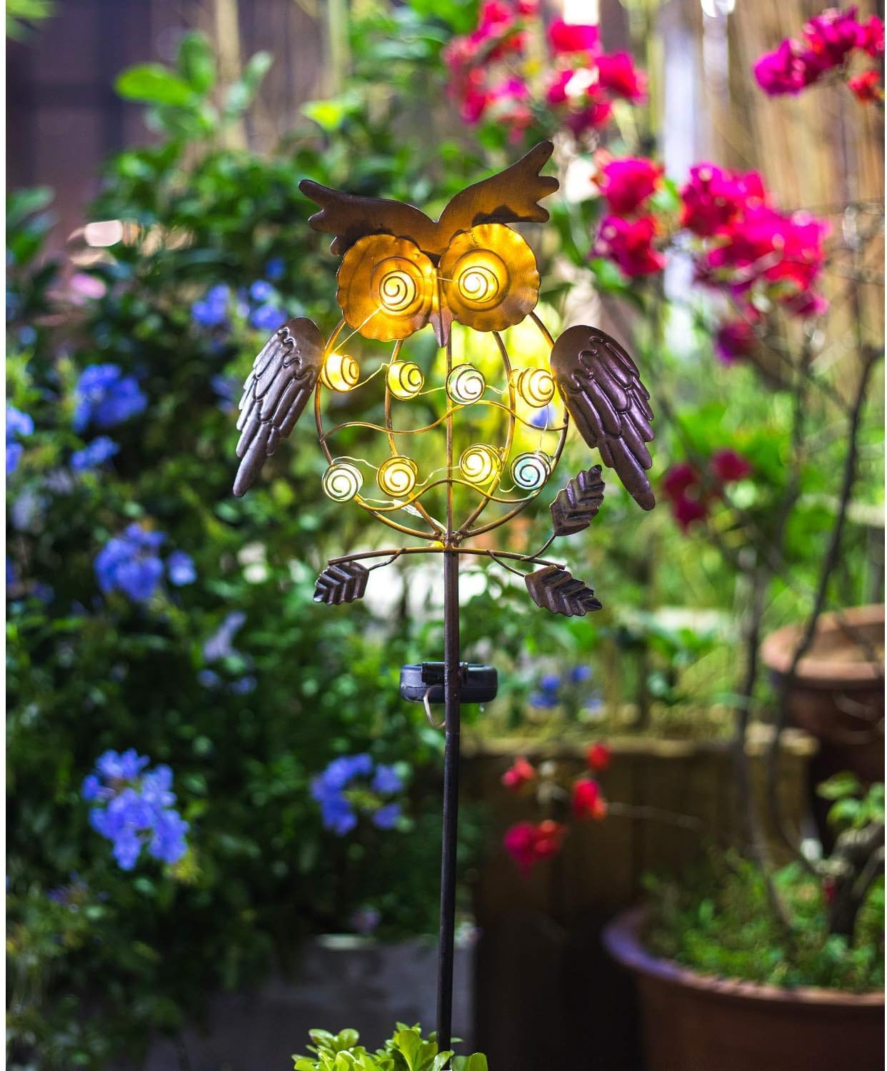 Take Me Garden Solar Lights Outdoor,Solar Powered Stake Lights - Metal Owl Led Decorative Garden Lights For Walkway,Pathway,Yard