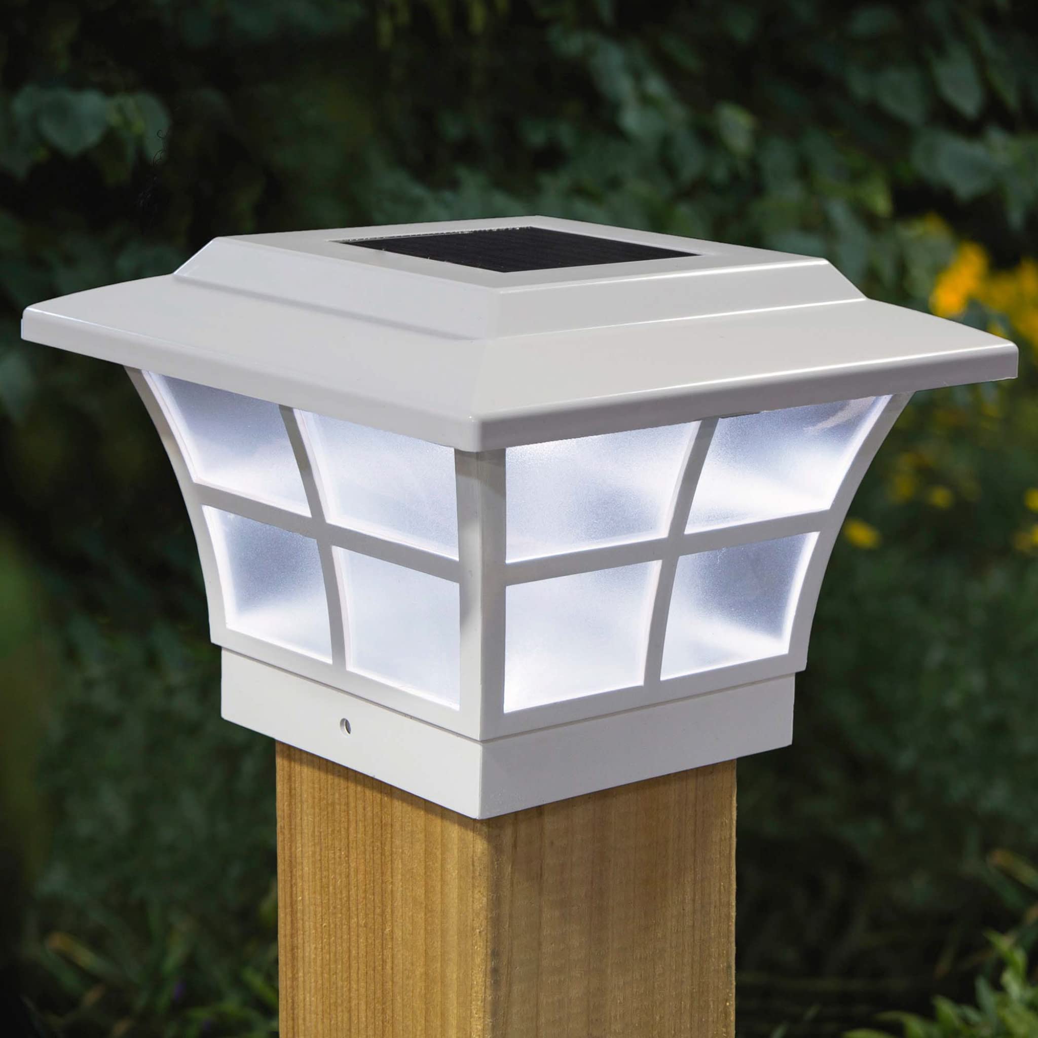 Classy Caps Sl079W Pvc Prestige Solar Post Cap, 4'' X 4'', White