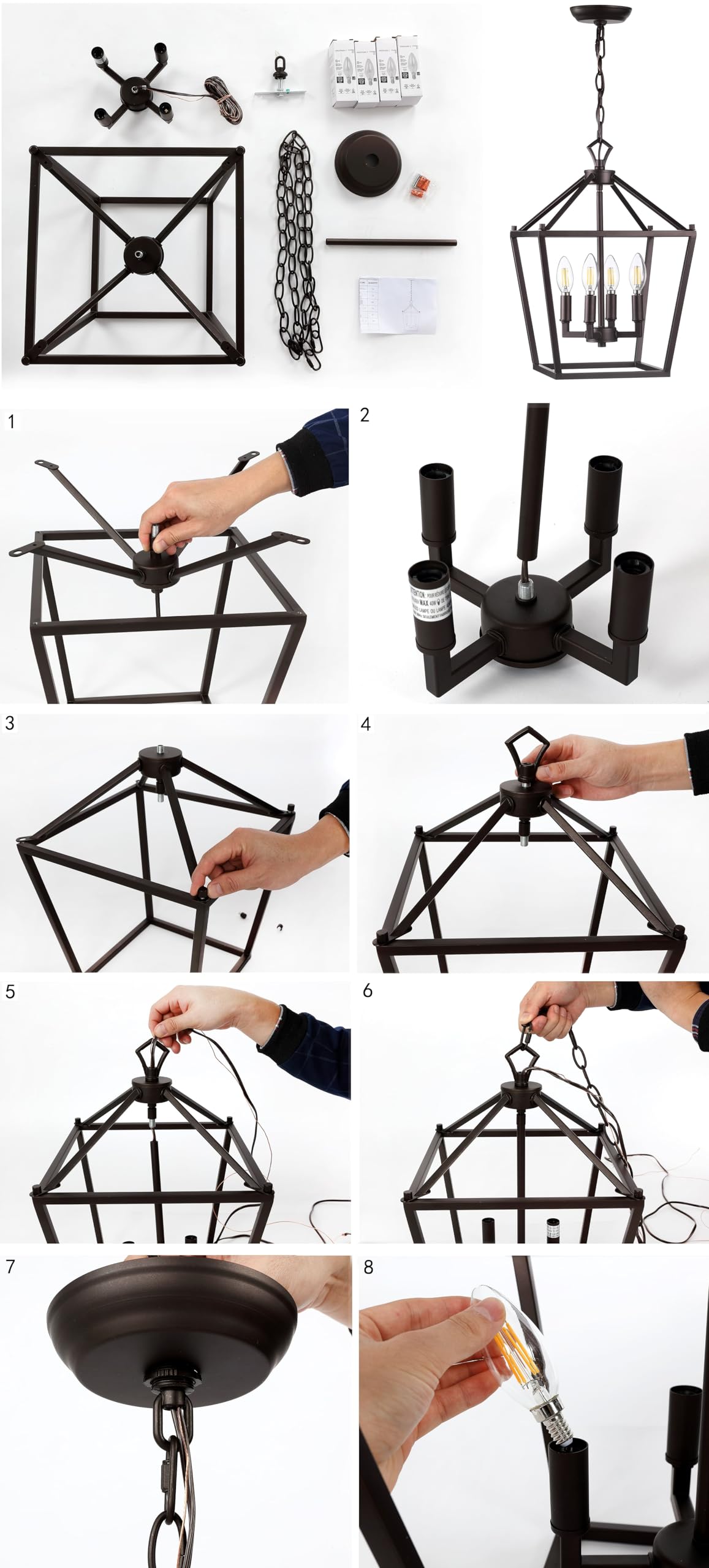 Jonathan Y Jyl7436A Pagoda Lantern Dimmable Adjustable Metal Led Pendant Classic Traditional Farmhouse Dining Room Living Room K