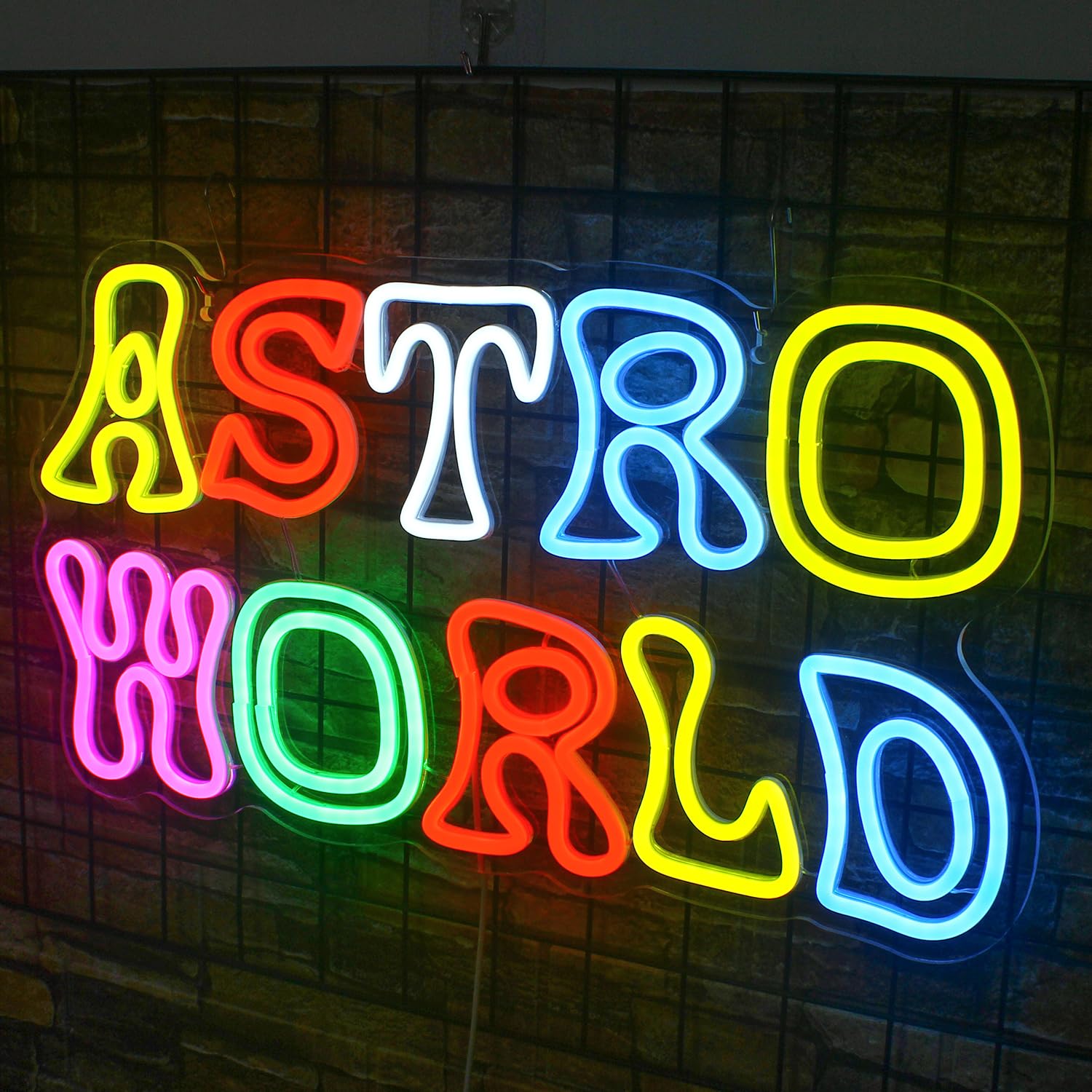 JURONGYILU Neon Sign - Astro World LED Wall Decor - Colorful USB Powered Light for Bedroom, Living Room, Bar, Game Room
