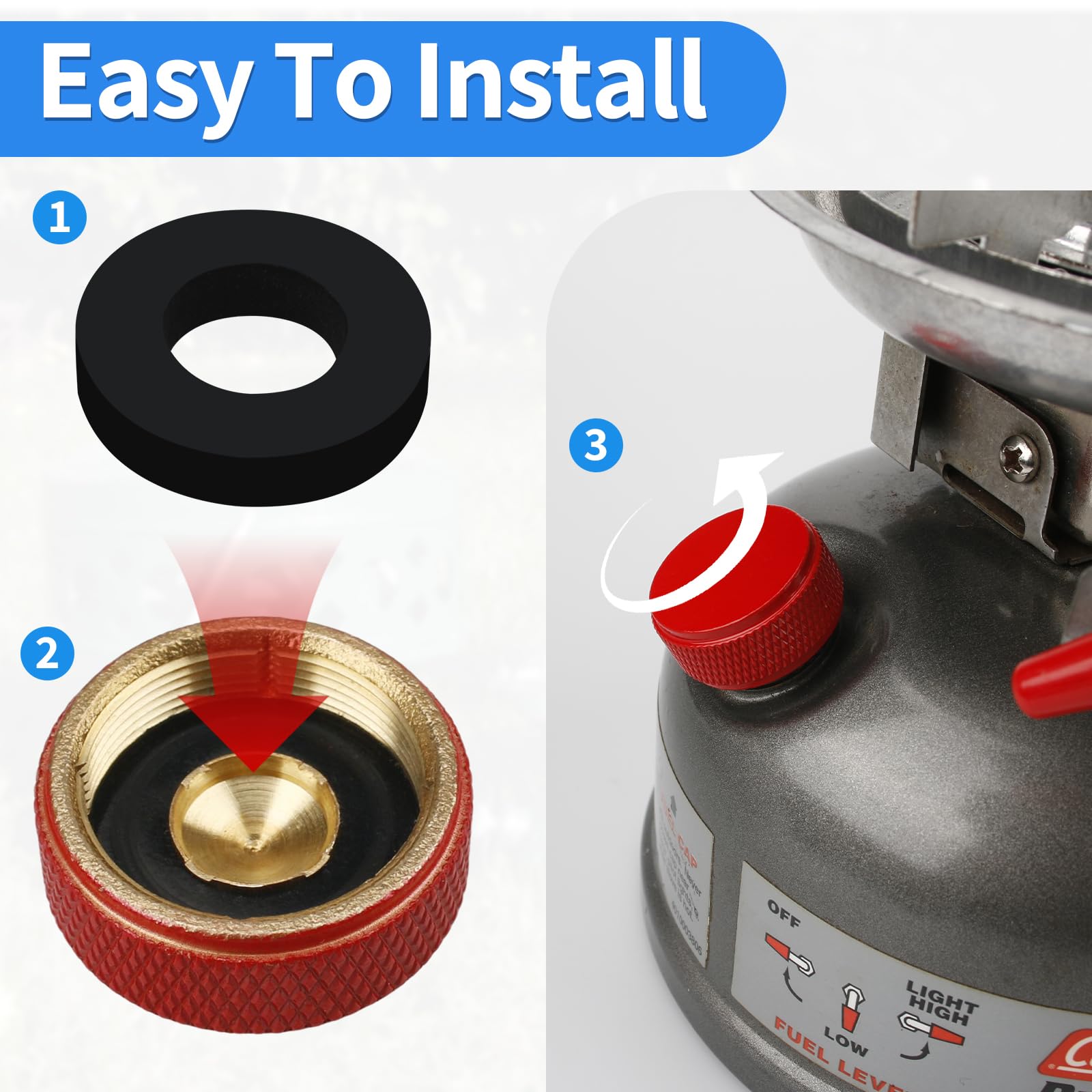 Fuel Cap Seals For Coleman 220 Lanterns And Stoves Fuel Caps 12-Pack (No. 3)