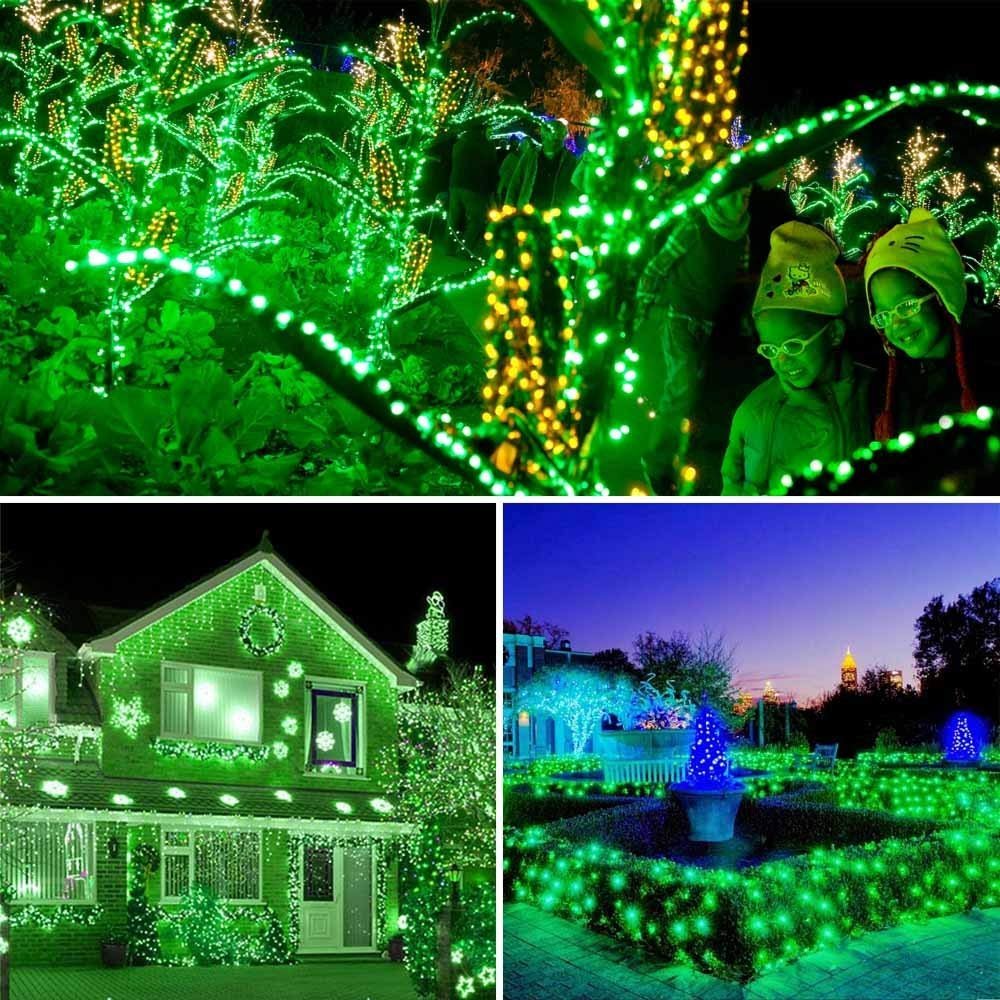 Joomer Green Solar Christmas Lights, 2 Pack Total 144Ft 400 Led 8 Modes Waterproof Solar Christmas Lights Outdoor For Garden Yar