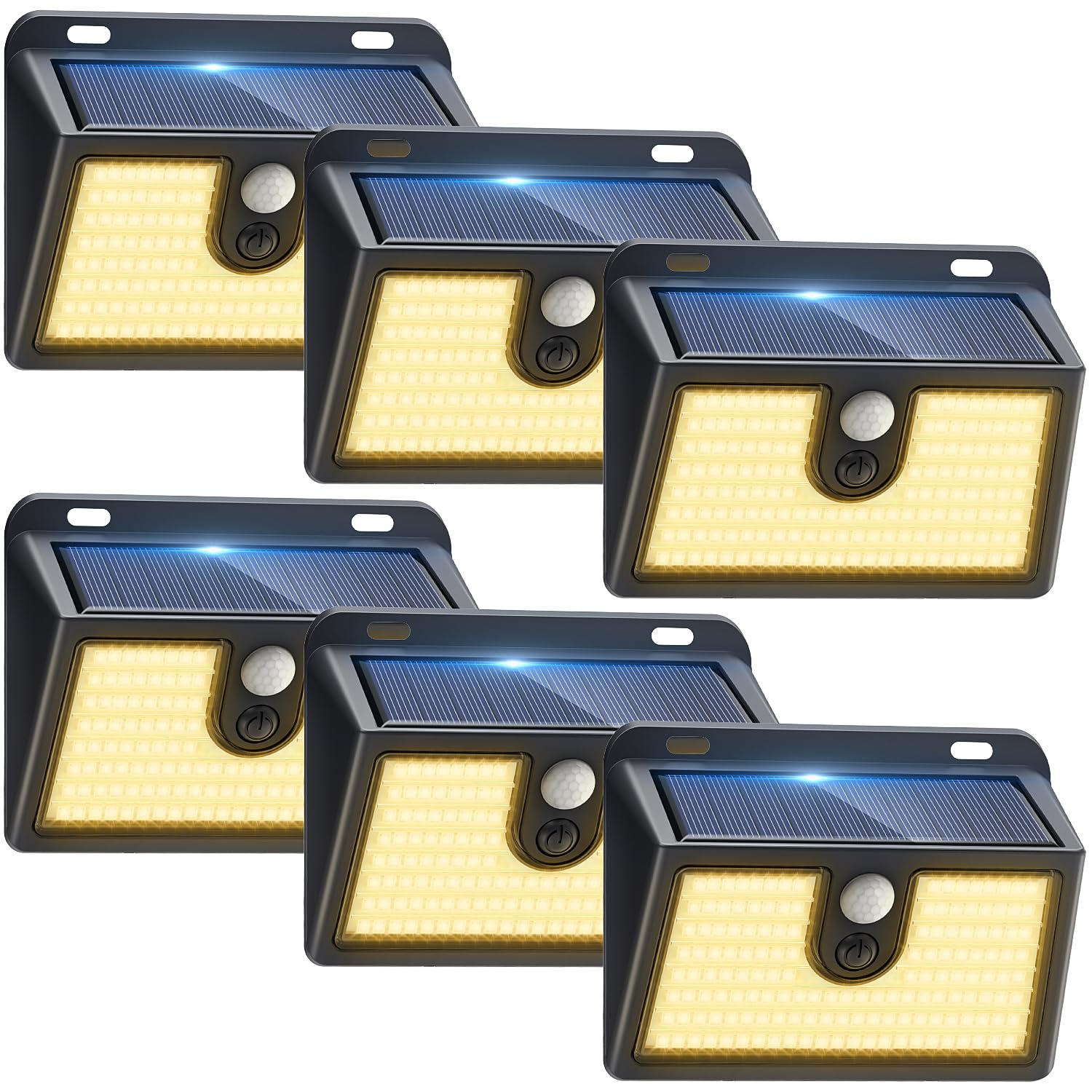 CLAONER Solar Motion Sensor Lights, 6 Pack, Warm White, Waterproof, 3 Lighting Modes, Model SL356AW