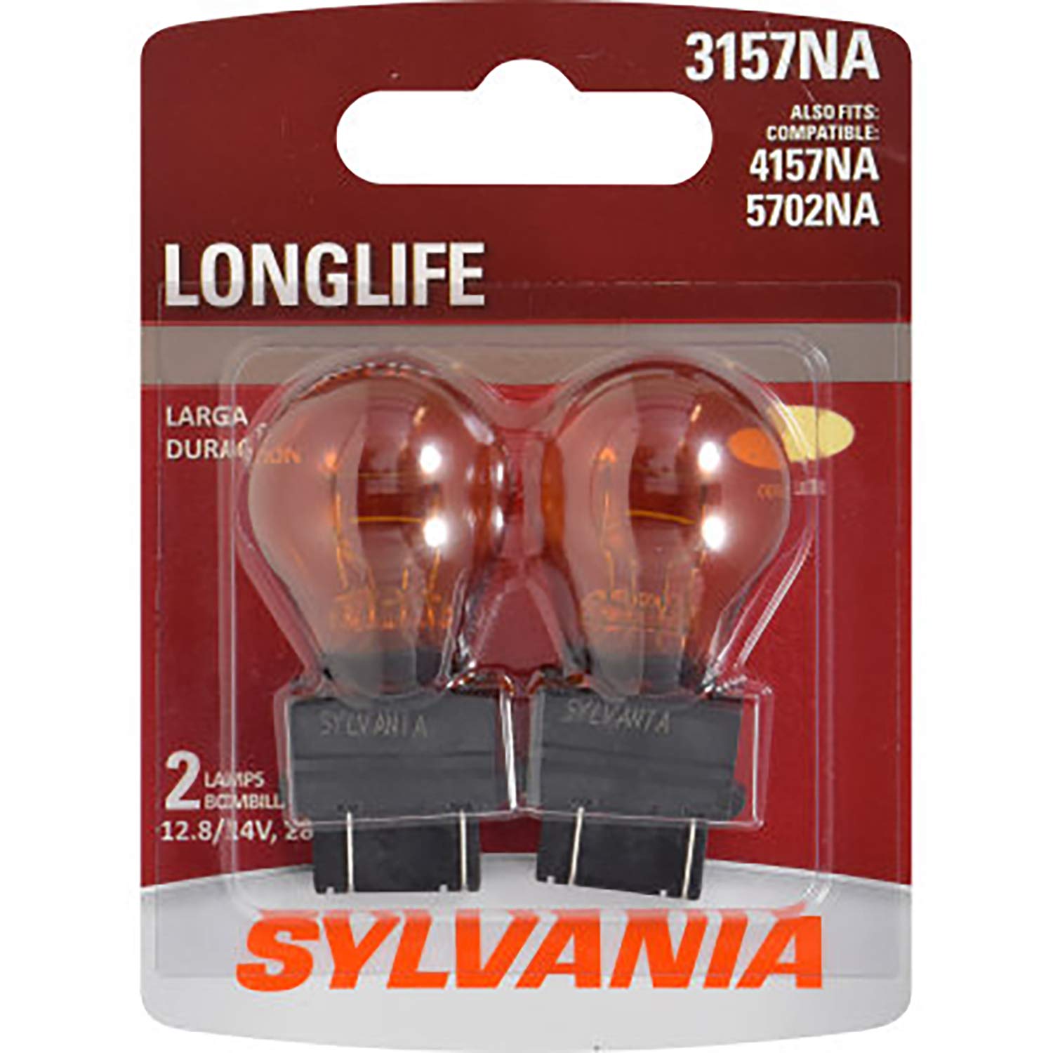 SYLVANIA 3157NA Long Life Mini Bulb - Amber Automotive Light Bulb - 2 Count