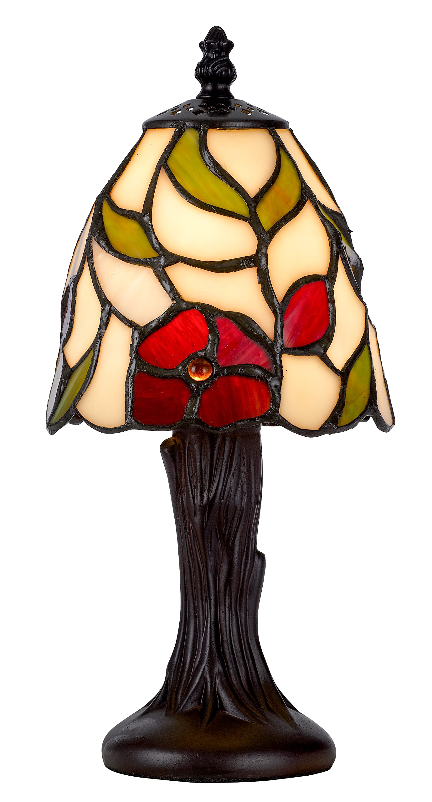 Cal Lighting BO-3114AC Tiffany Accent Lamp, 25W, Metal/Resin, Dark Bronze