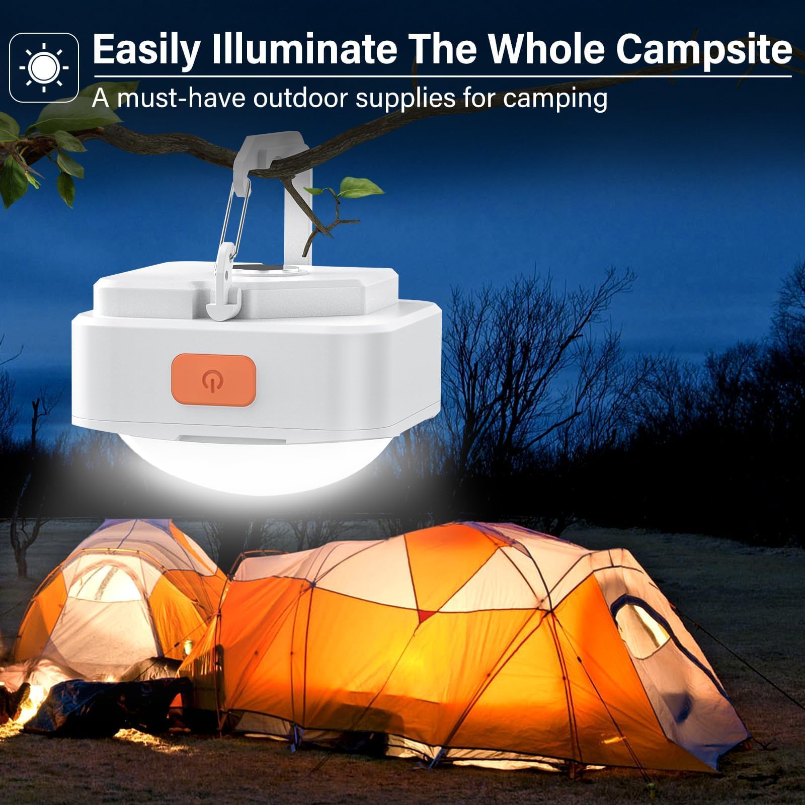FLY2SKY Rechargeable Camping Lights Portable LED Lantern 4 Pcs White Model HF2503005