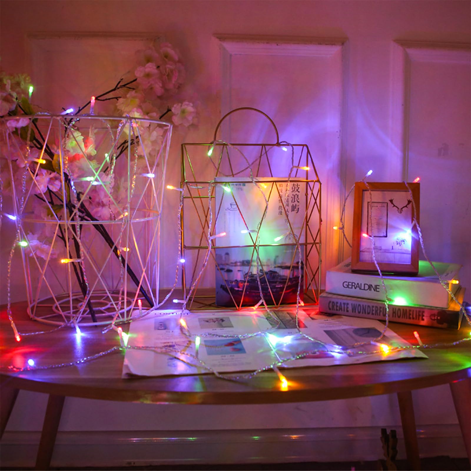 JACUXLSS Pastel Plug in Easter String Lights, 33ft 100 LED Clear Wire Decorative Multicolored Christmas Birthday Wedding Party L