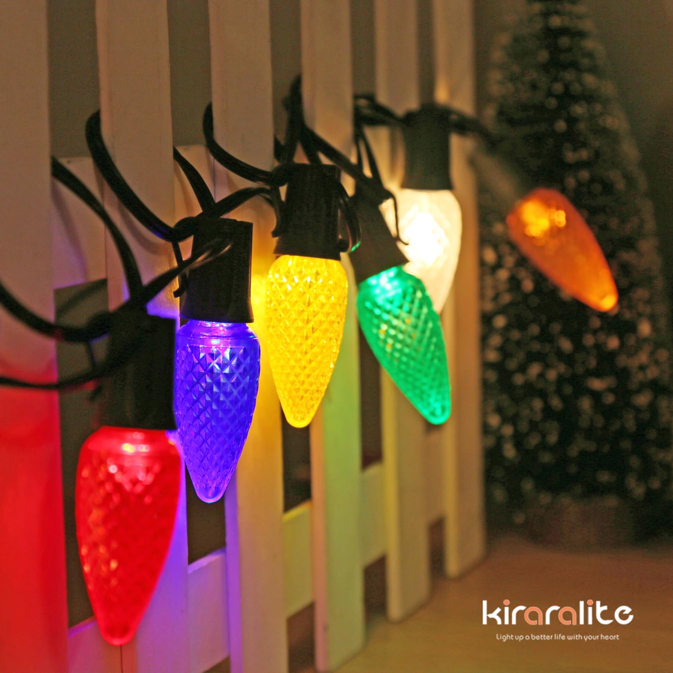 Kiraralite 25 Pack C9 Led Christmas Lights Bulb, C9 Replacement Led Christmas Lights Outdoor Bulb, C9 Shatterproof Led Bulb For