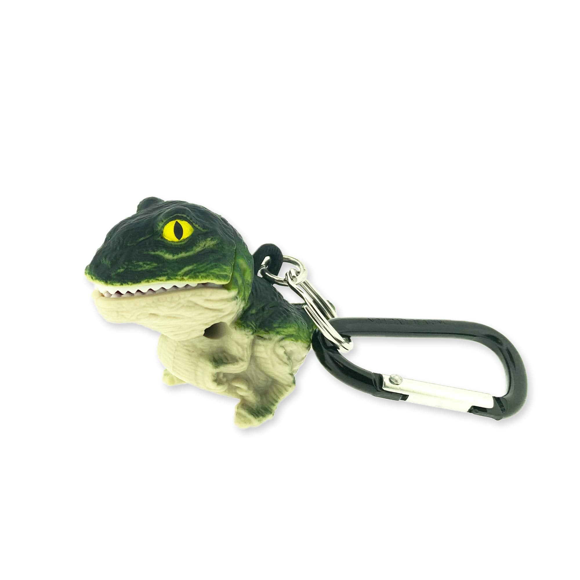 Big Discoveries WildLight Animal Carabiner Flashlight - Fun Mini Keychain Flash Lights for Kids, Nurses, Camping (Green T-Rex)