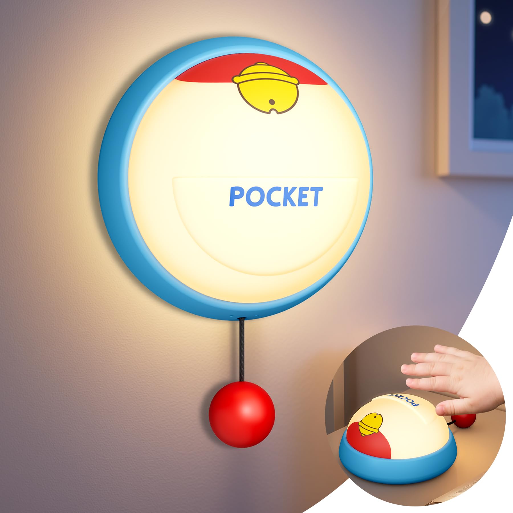 Night Light for Kids, Cute Anime Wall Night Lamp In Kids Bedroom, 3-Level Dimmable Silicone Touch Light, Soft Eye-Friendly, 30 M