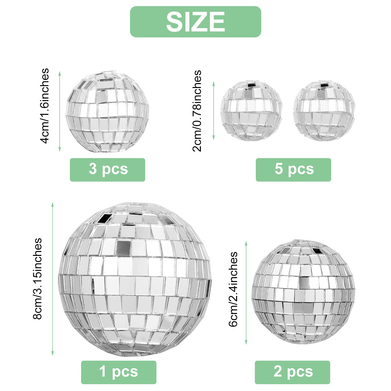 Jetec 11 Pcs Disco Ball Cake Toppers Disco Ball Birthday Party Decorations Small Disco Ball Table Centerpiece Decor for 70s Disc