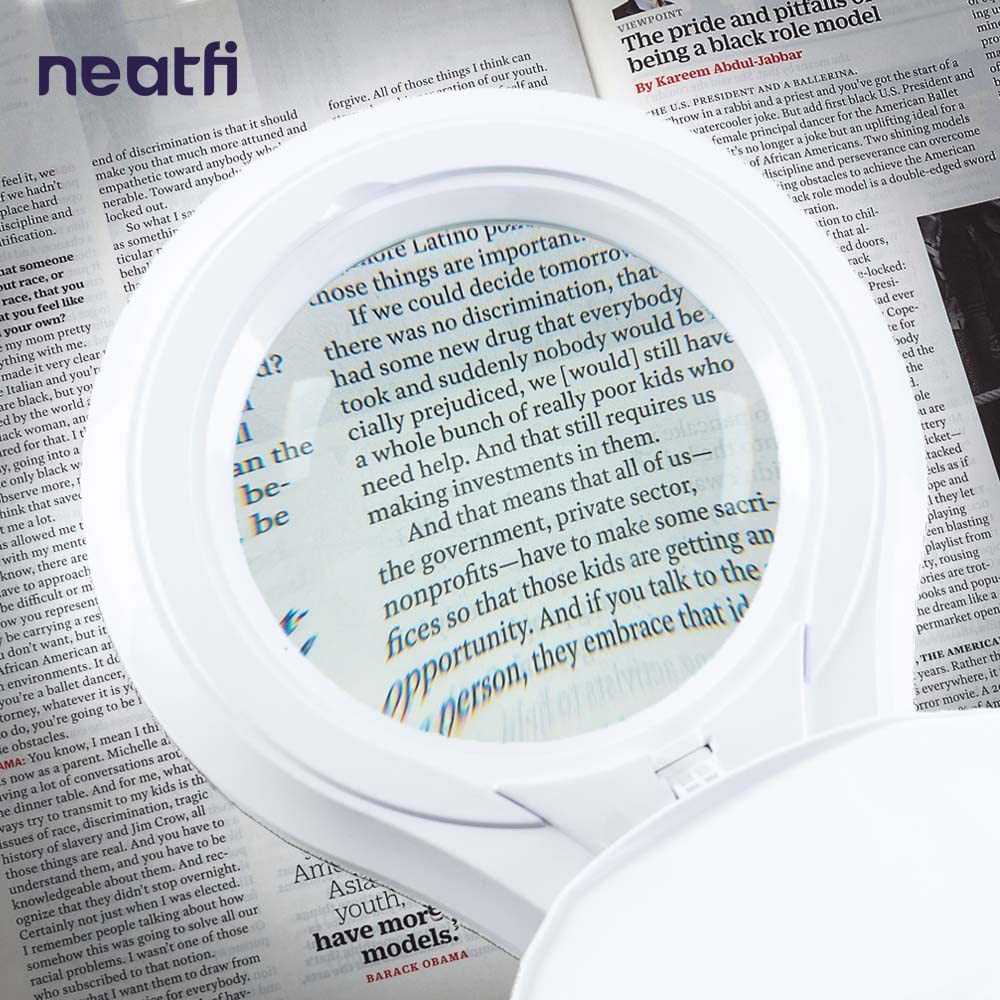 Neatfi LED Magnifying Lamp with Clamp, 1200 Lumens, Dimmable, 5in Lens, 8 Diopter, White, Model 9003LED