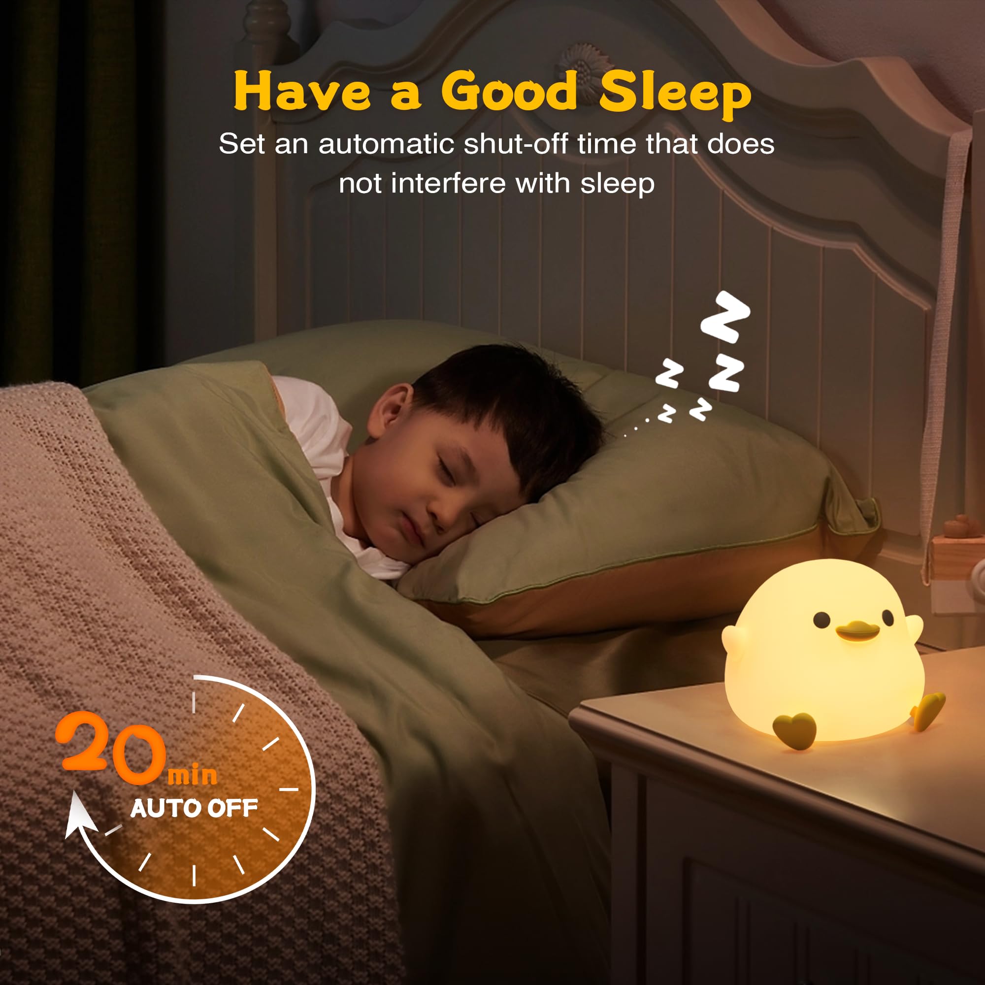 Mumuq Duck Night Light, Led Cute Silicone Nursery Nightlight For Kids, Dodo Duck Lamp Rechargeable Touch Lamp Bedside Lamp With
