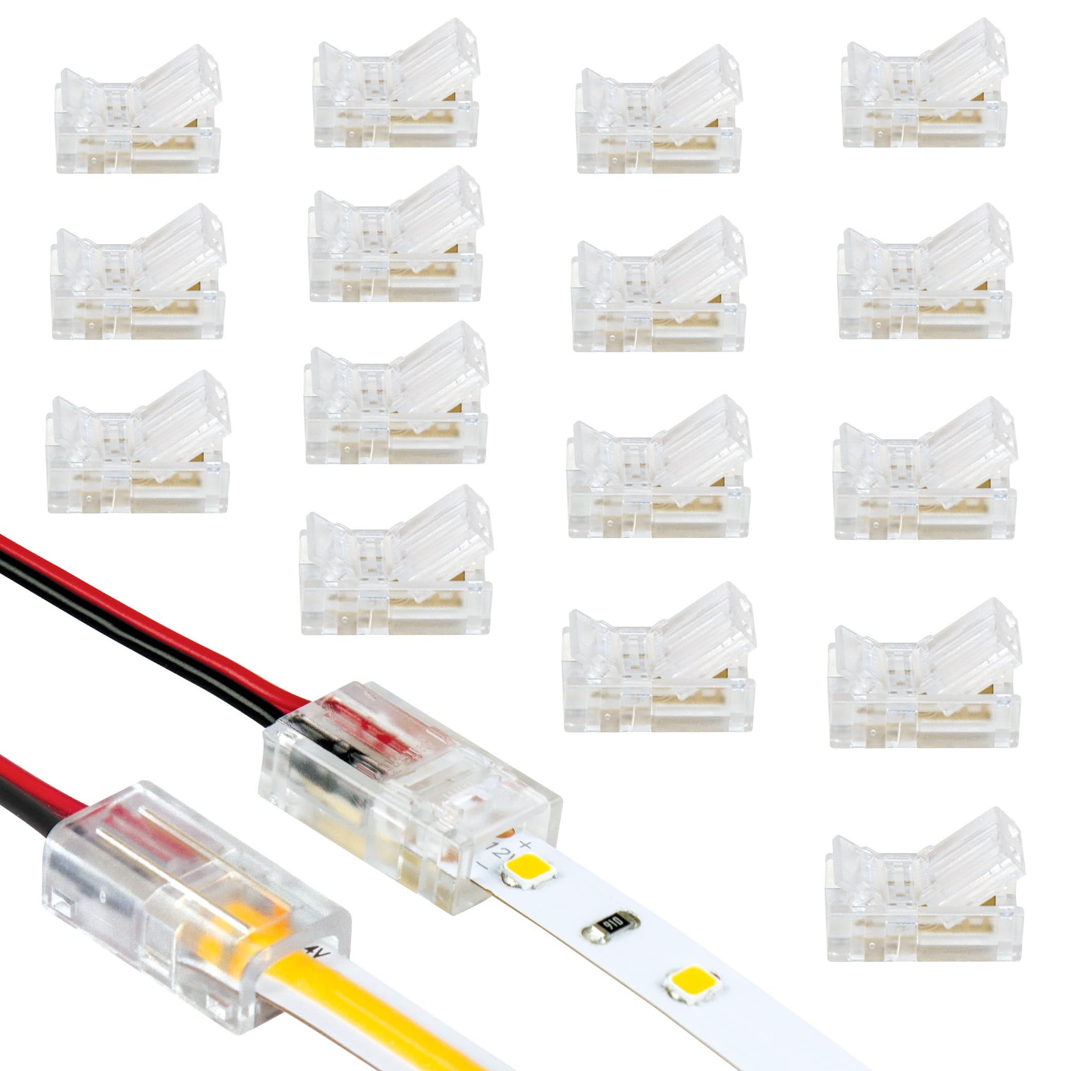 Armacost Lighting SureLock White/Single Color LED Tape Light Wire Lead Connector - 15 Pack (560726)