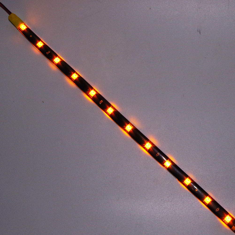 HYADA LED Strip Underbody Light, 12V Waterproof, 30CM, Amber/Yellow, Pack of 6, Model 13, Plastic Material