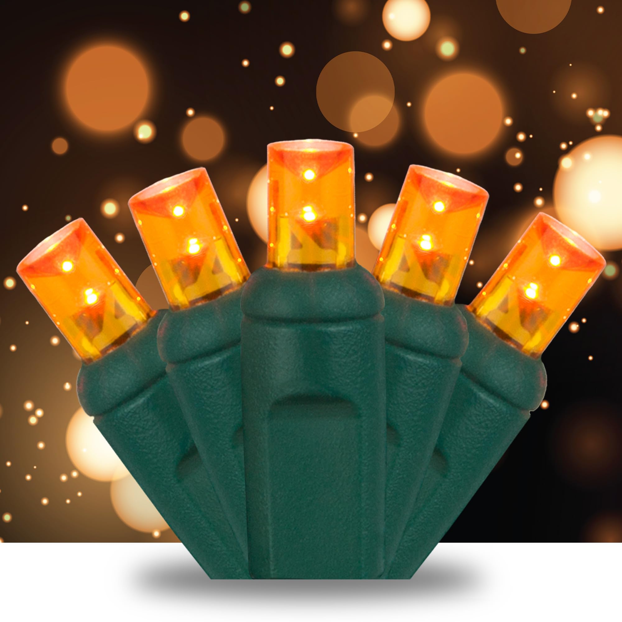 SoftTwinkle Slow Twinkling Christmas Lights, Soft Twinkle String Lights Pulsing Christmas Lights (50 Lights, 17 Ft, Amber)