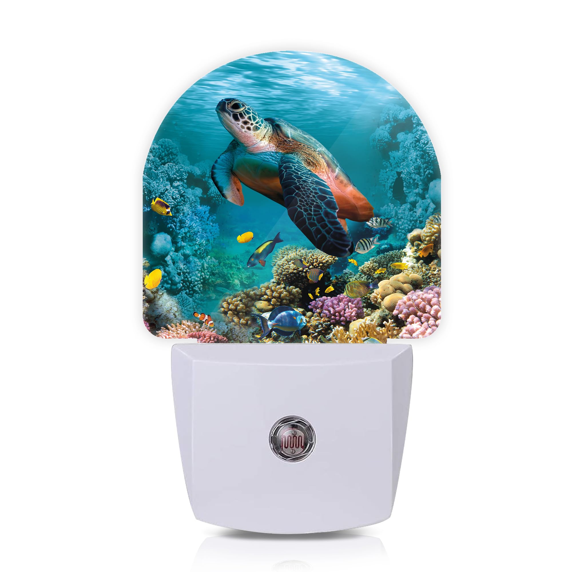 Axxitude Underwater World Turtle Coral Night Lights Plug into Wall for Girls Boys Room,Night Light LED Lamp Dusk to Dawn Sensor 