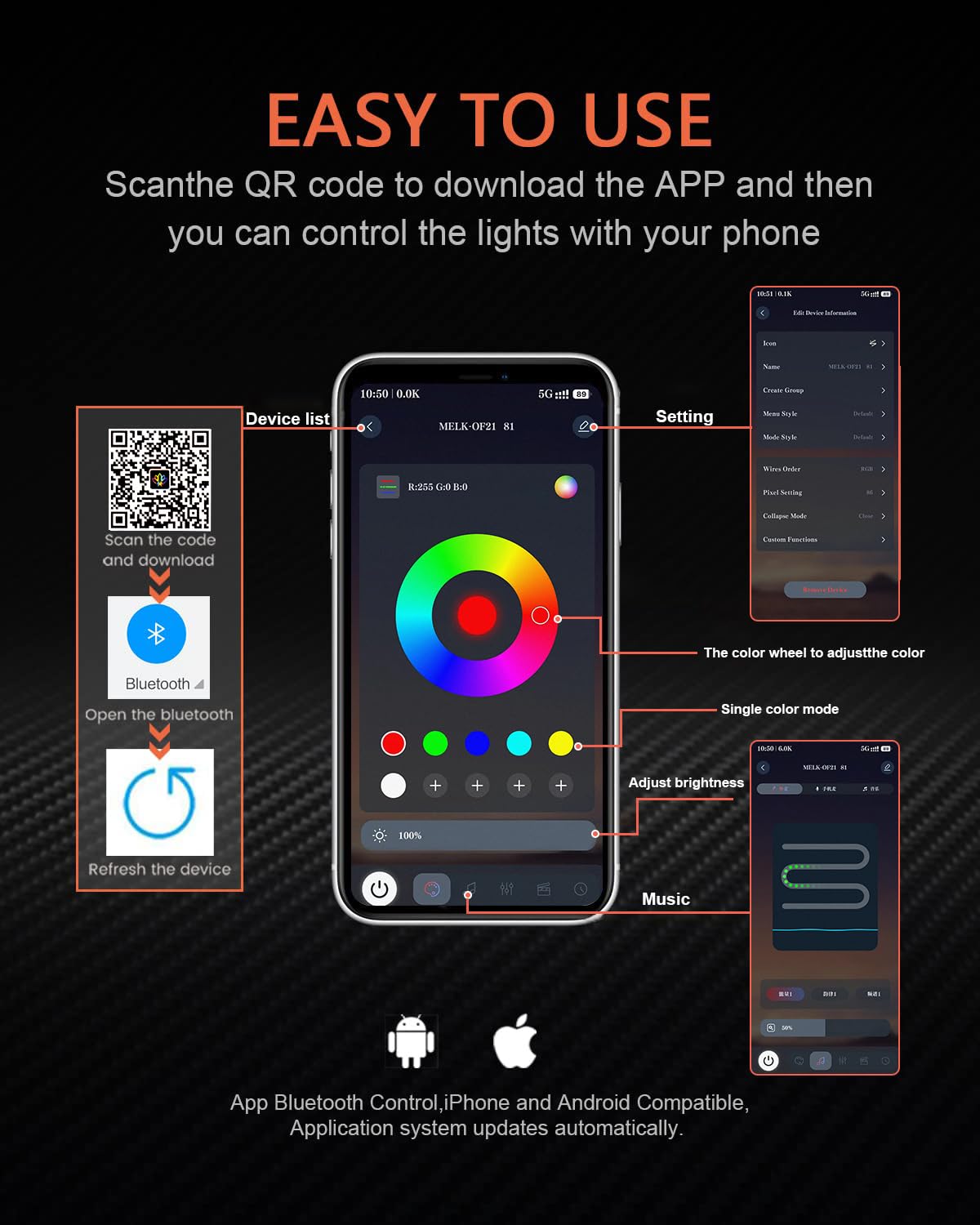 Qasim Angel Eyes Halo Rings 12V RGB LED Lights 90MM White for Car Scooter Motorcycle DRL Turn Signal Light 2-Pack