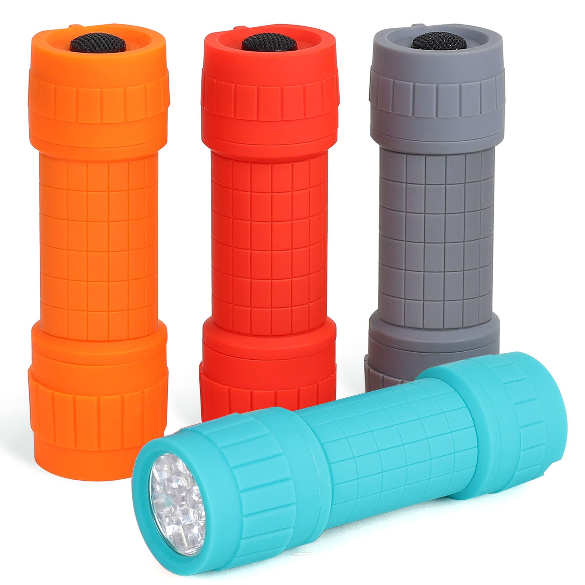 Fast Pro Flashlight FASTPRO 9-LED Mini Flashlight Set - 4-Pack, AAA Batteries Included, Re ...