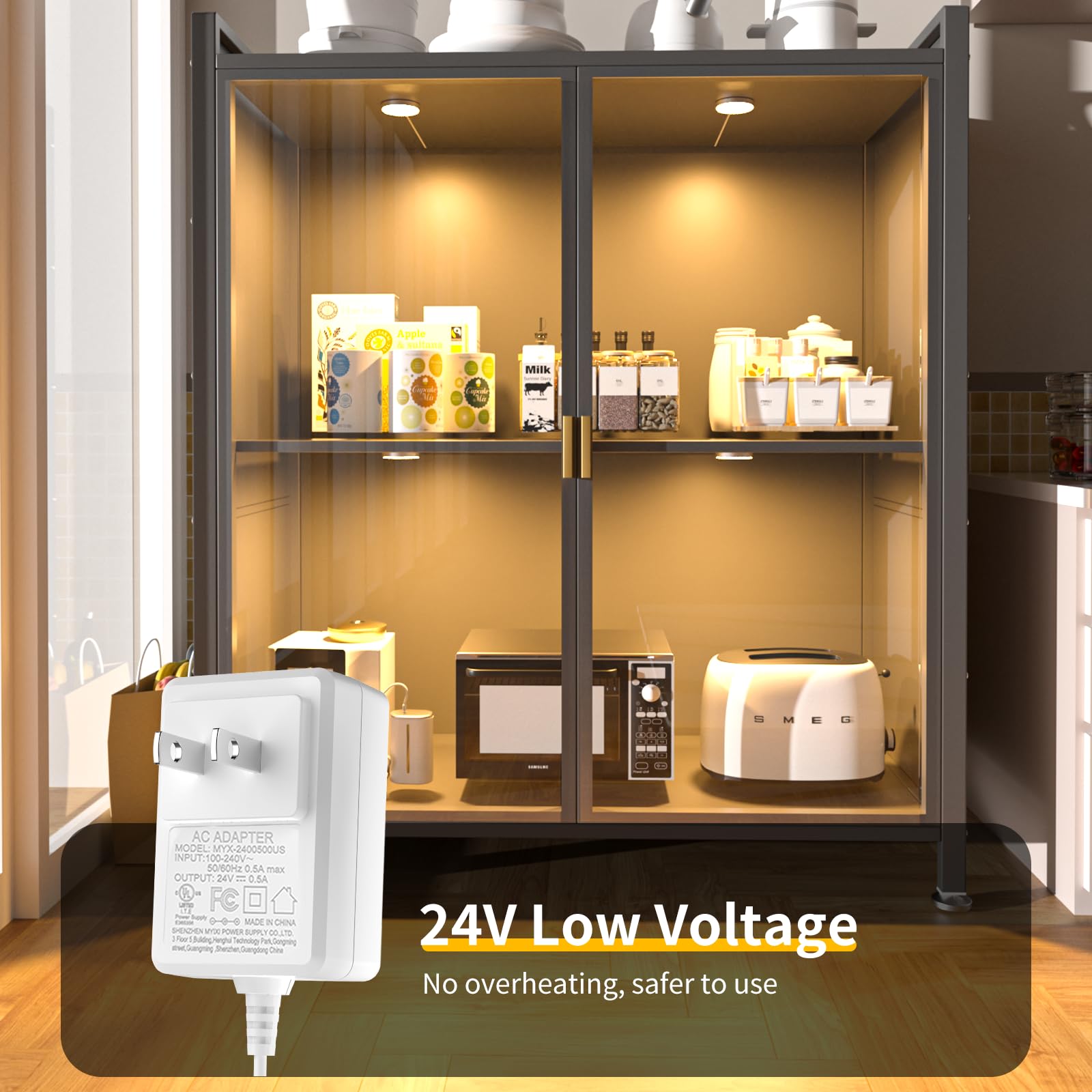 Wobane Dimmable Led Puck Lights  Under Cabinet Lighting With Switch  Plug In Under Counter Lighting For Shelf  Closet  Cupboard  Bookcase  Display  Super Bright  2700K Warm White  4 Pack