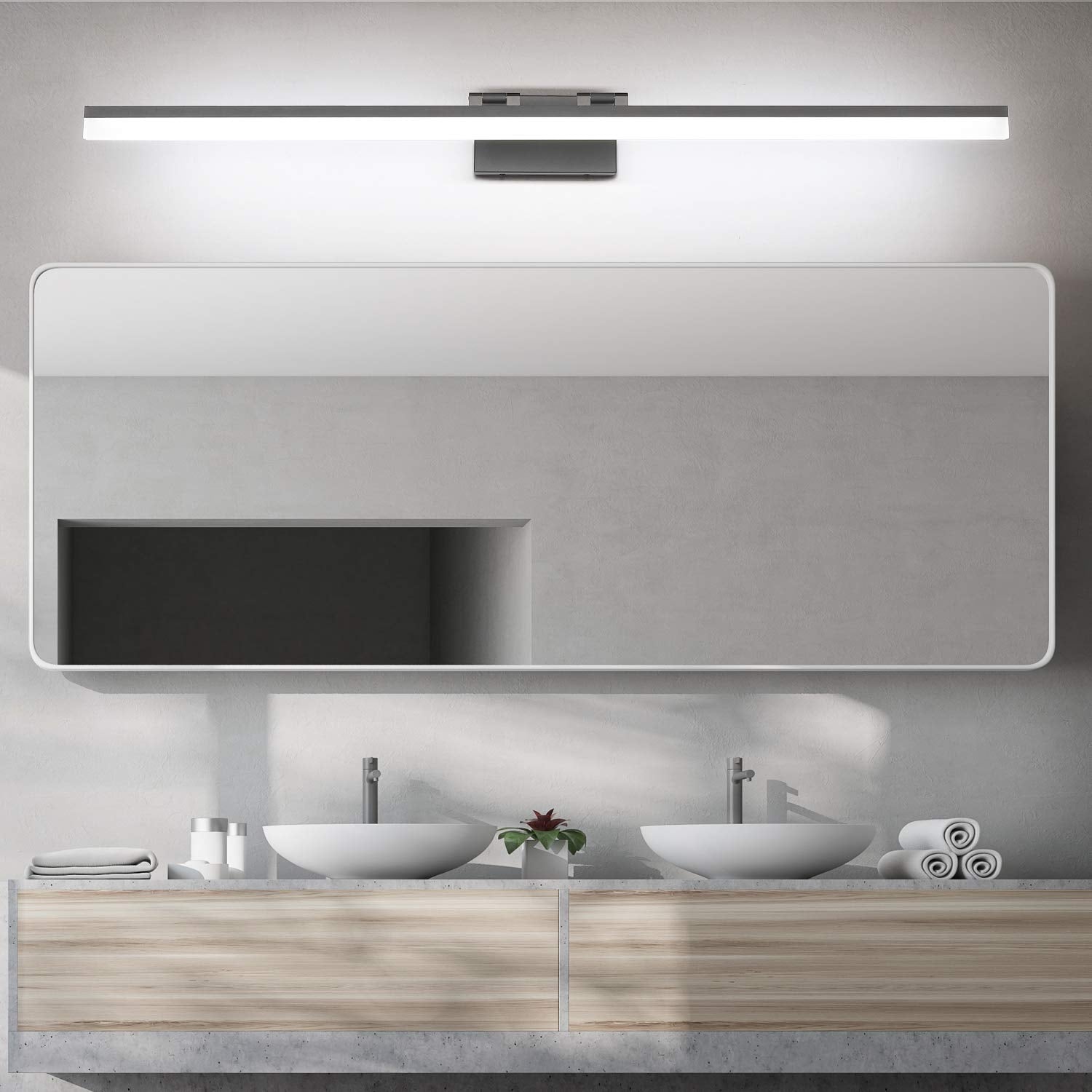 SOLFART Modern LED Vanity Light Fixture 47.3 Inch Matt Black Aluminum 8778-ND