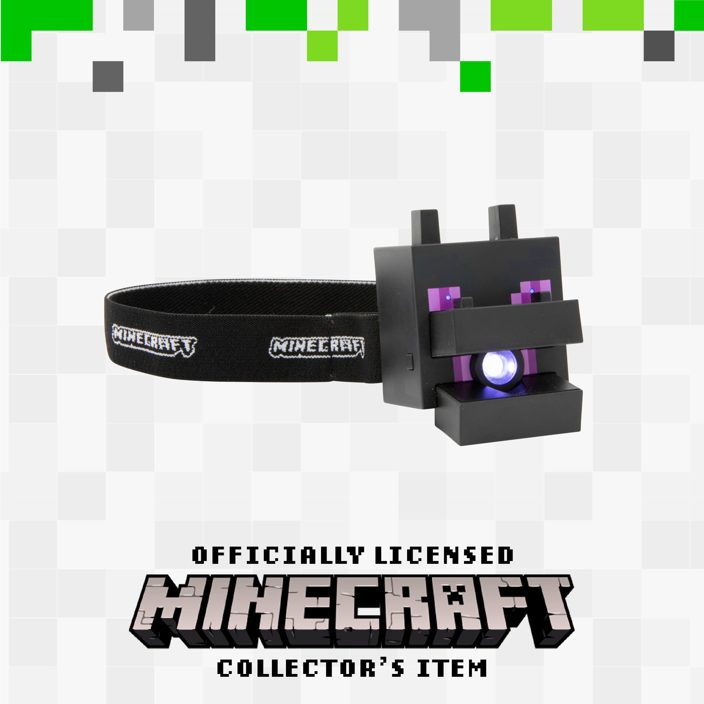 Paladone Minecraft Ender Dragon Head Light with Sounds, Officially Licensed Minecraft Headlamp & Flashlight Merchandise, Toys an