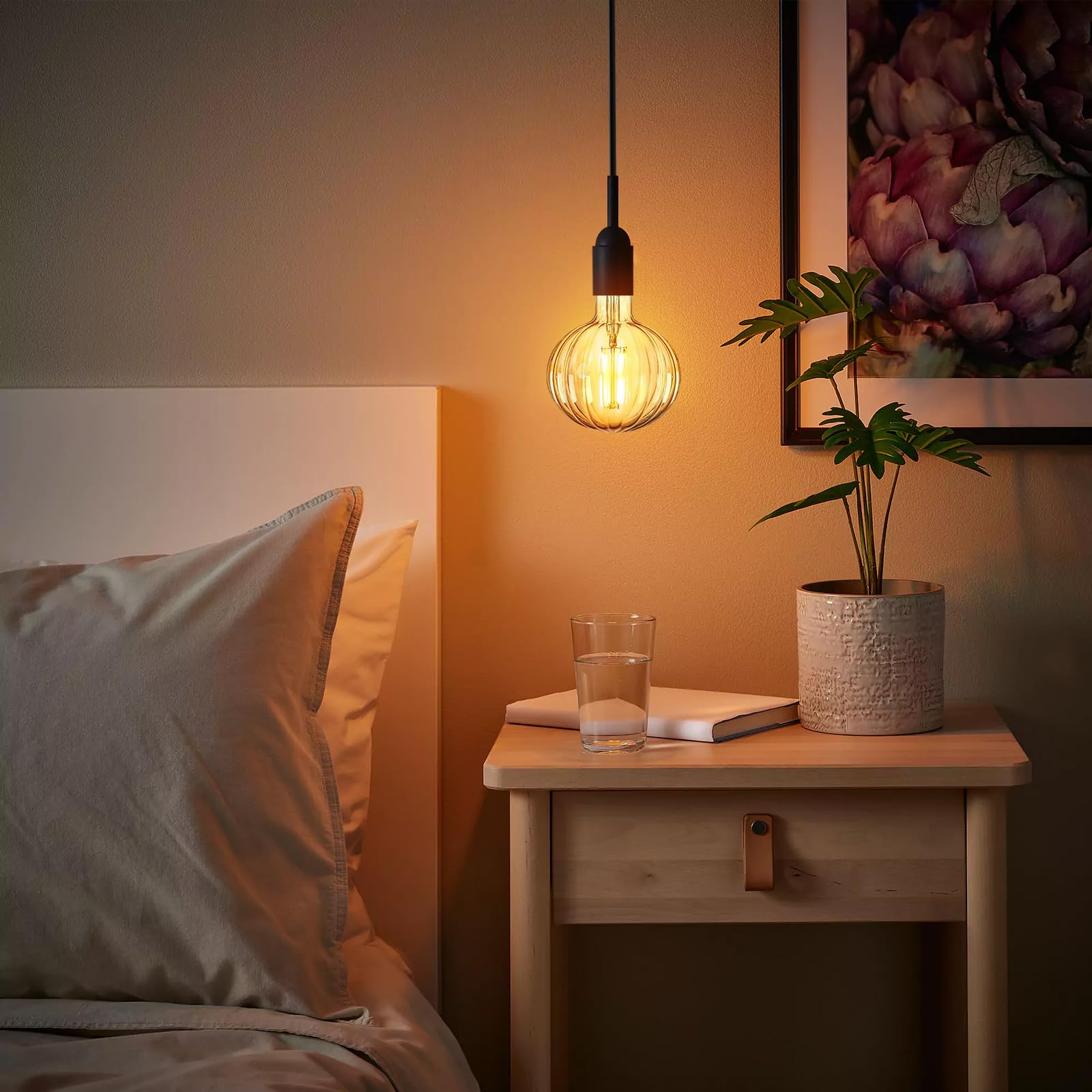 SD LUX Vintage LED Edison Bulb 6W Dimmable G40 Globe 2700K Warm White E26 1 Pack