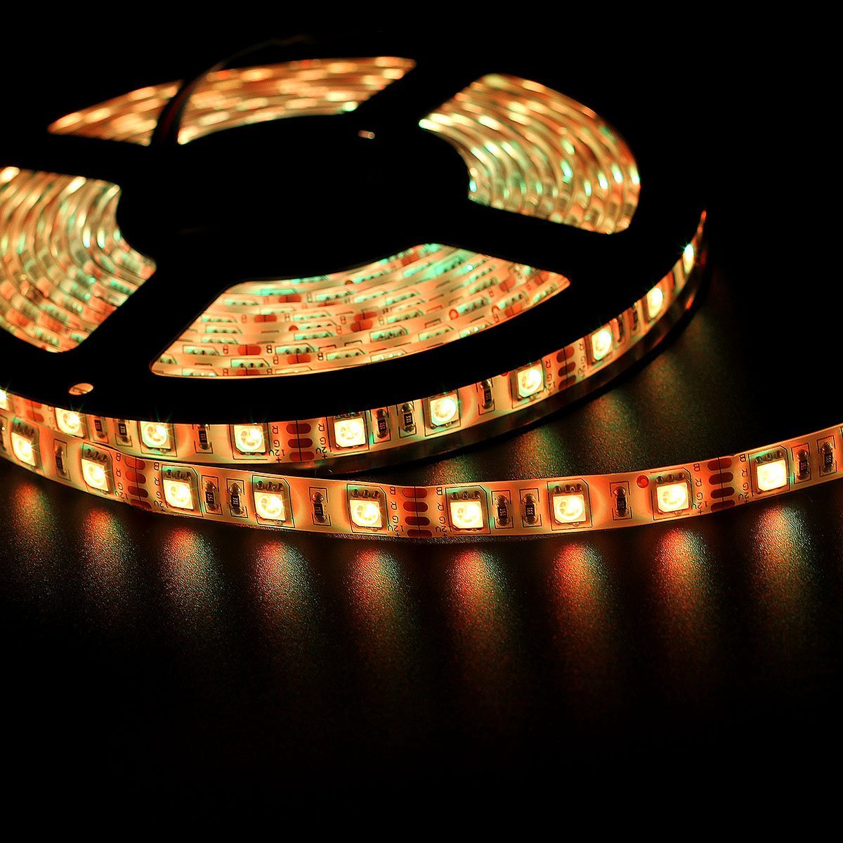SUPERNIGHT RGB Waterproof 5050 SMD Flexible Strip Light, 16.4ft (5M), Model LC-128-B, Vinyl Material, Multi-Color Lighting