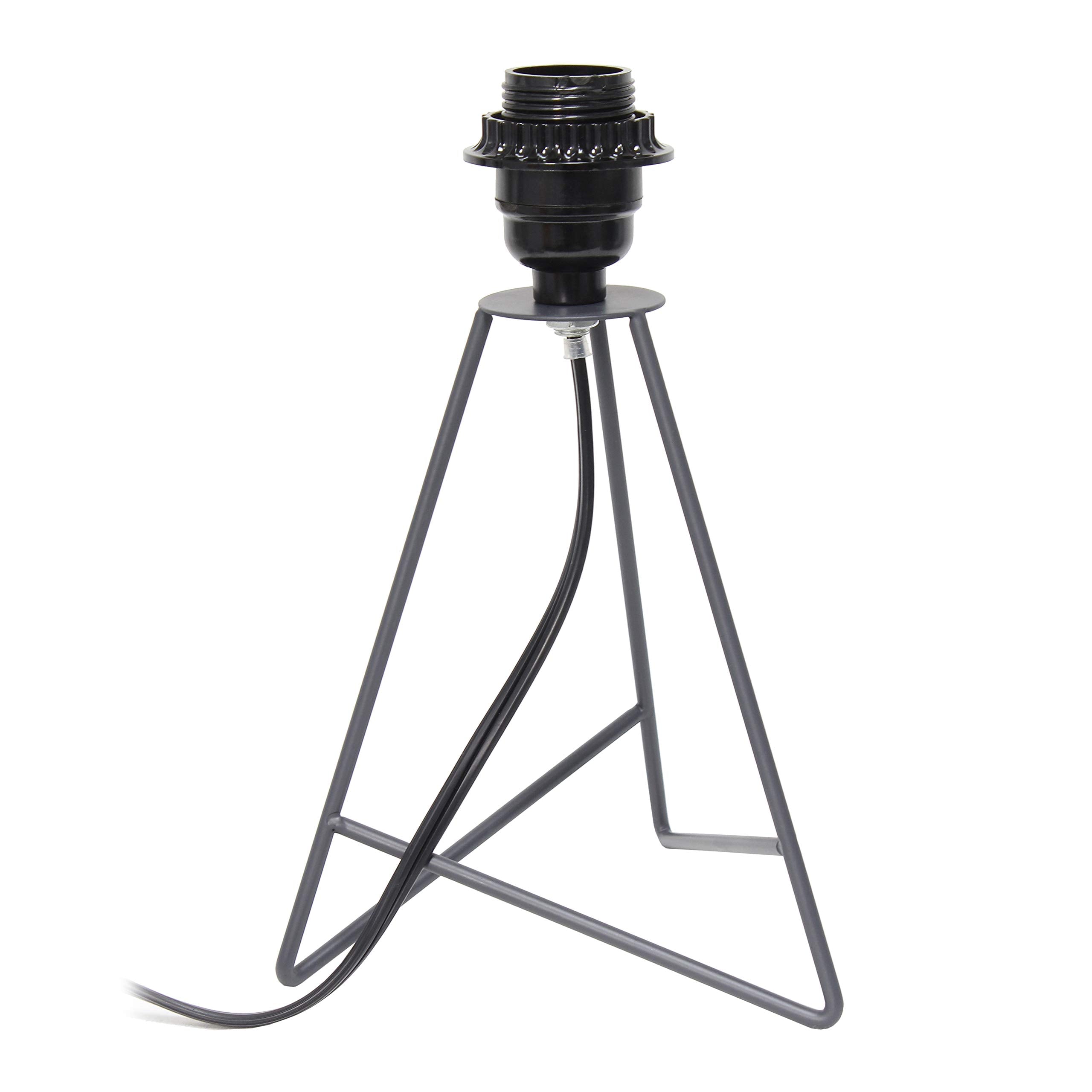 Simple Designs Lt2066-Gog 14 '' Down To The Wire Metal Table Lamp With Fabric Shade, Gray With Gray Shade (Pack Of 8)