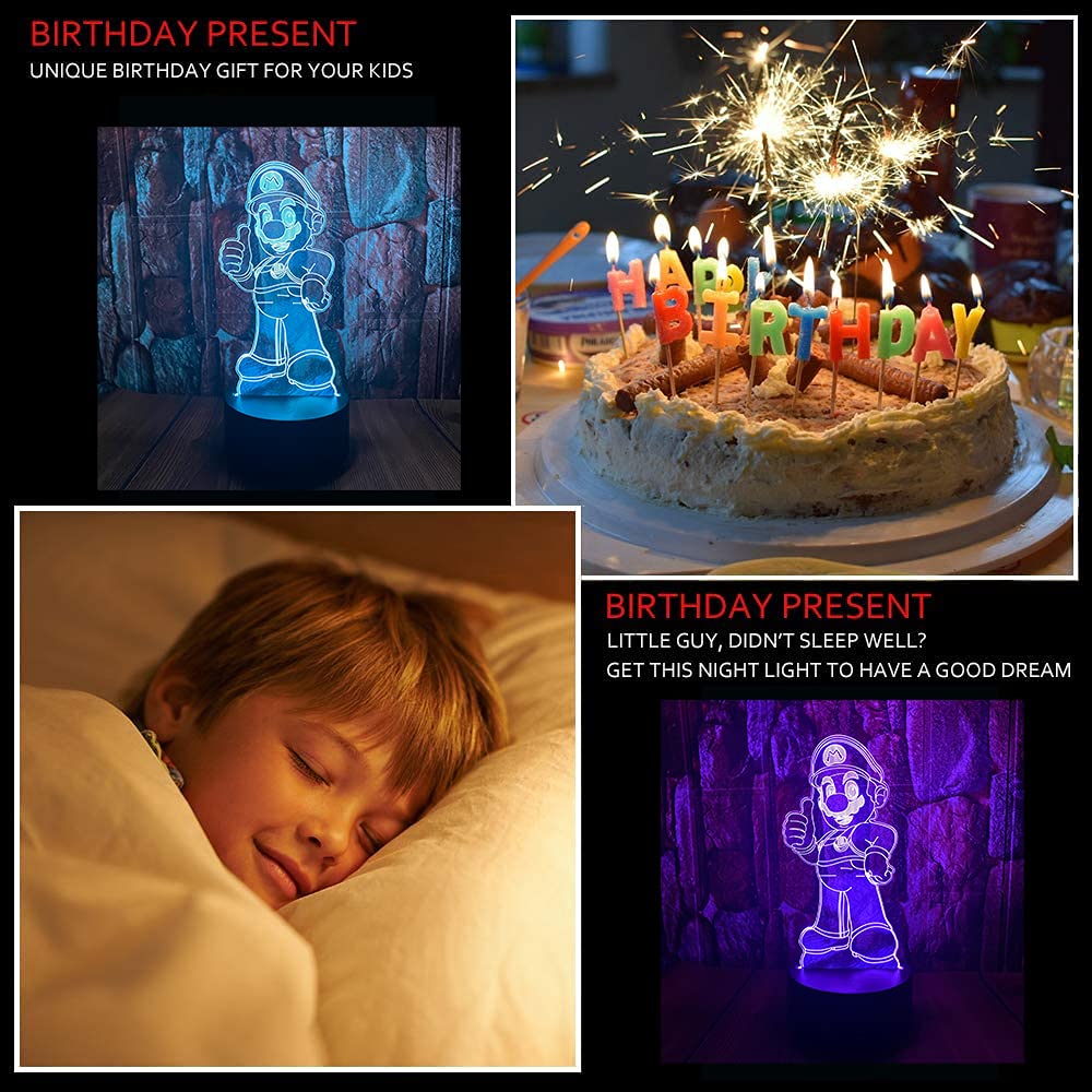 Junnire Dinosaur 3D Led Optical Illusion Sleep Night Light With Remote 16 Colors Bedroom Decor Table Lamp Birthday Xmas Gifts Fo