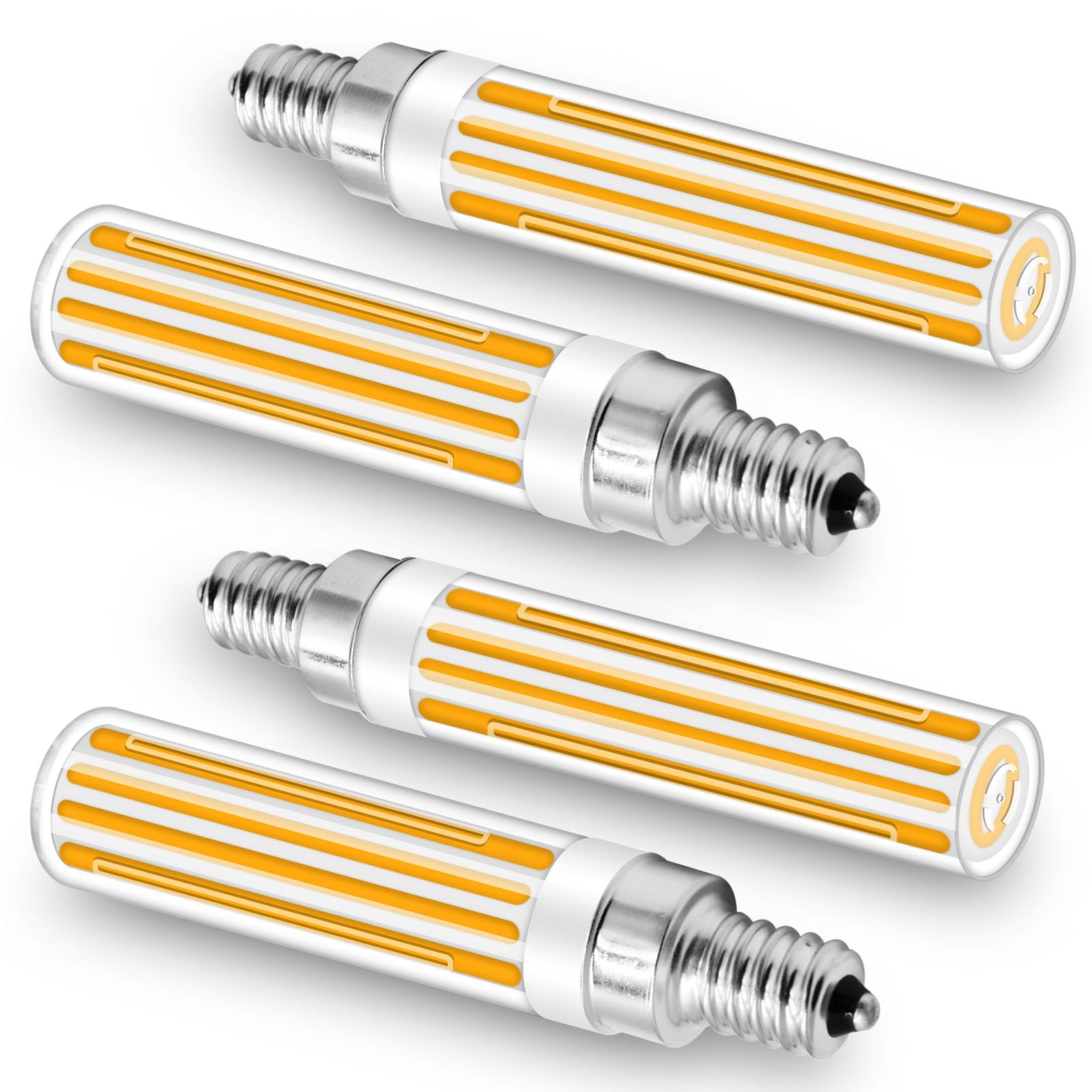 ZHENMING E12 LED Bulbs, Dimmable 15W 1500LM, Warm White 2700K, Pack of 4, Model ZM-4TX102F