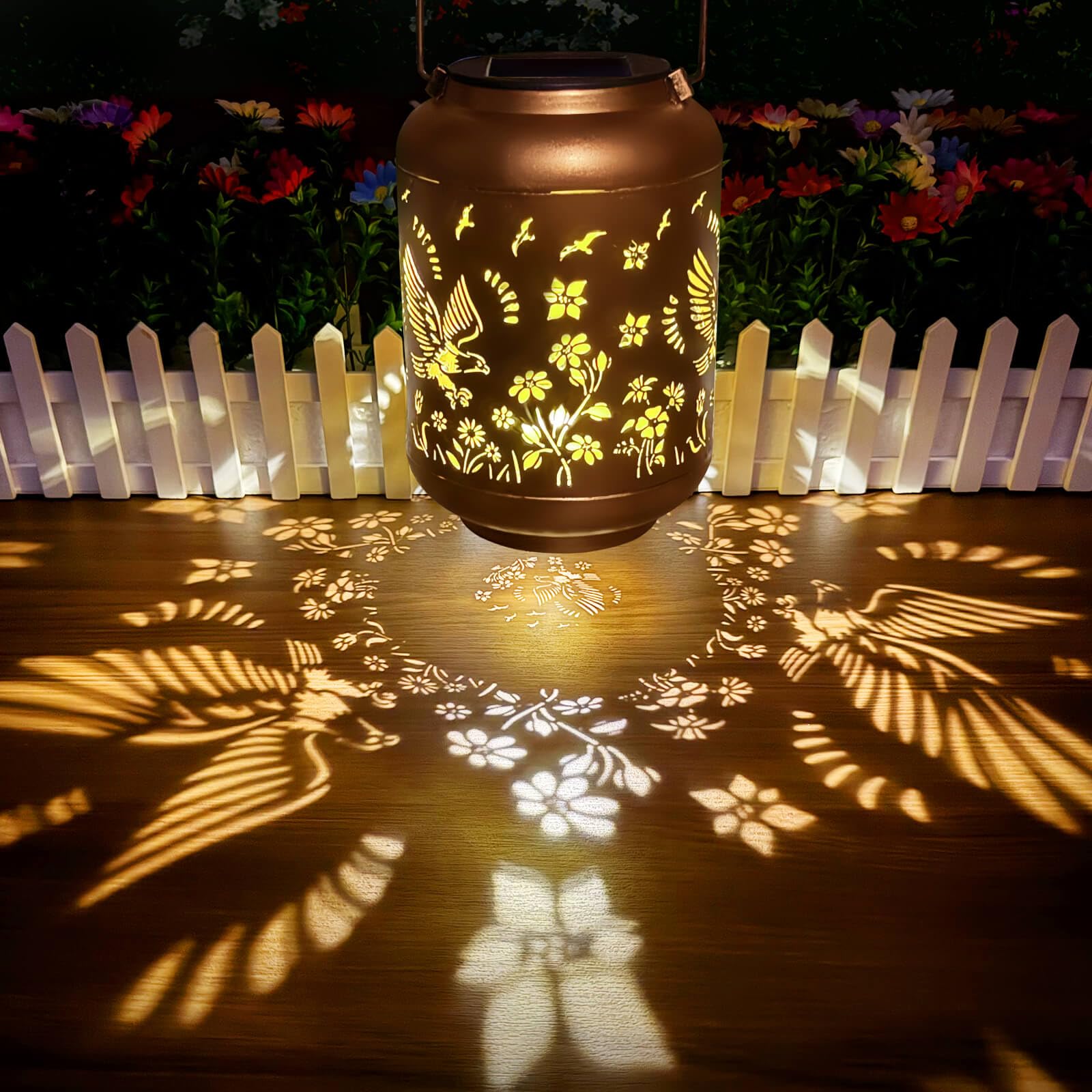 Solar Lanterns Outdoor Waterproof, Hummingbird Hanging Solar Lantern Outdoor Garden Decoration For Backyard Porch Patio Yard Balcony Lawn Pathway, Christmas Gift For Mom Grandma Women, Metal, Durable