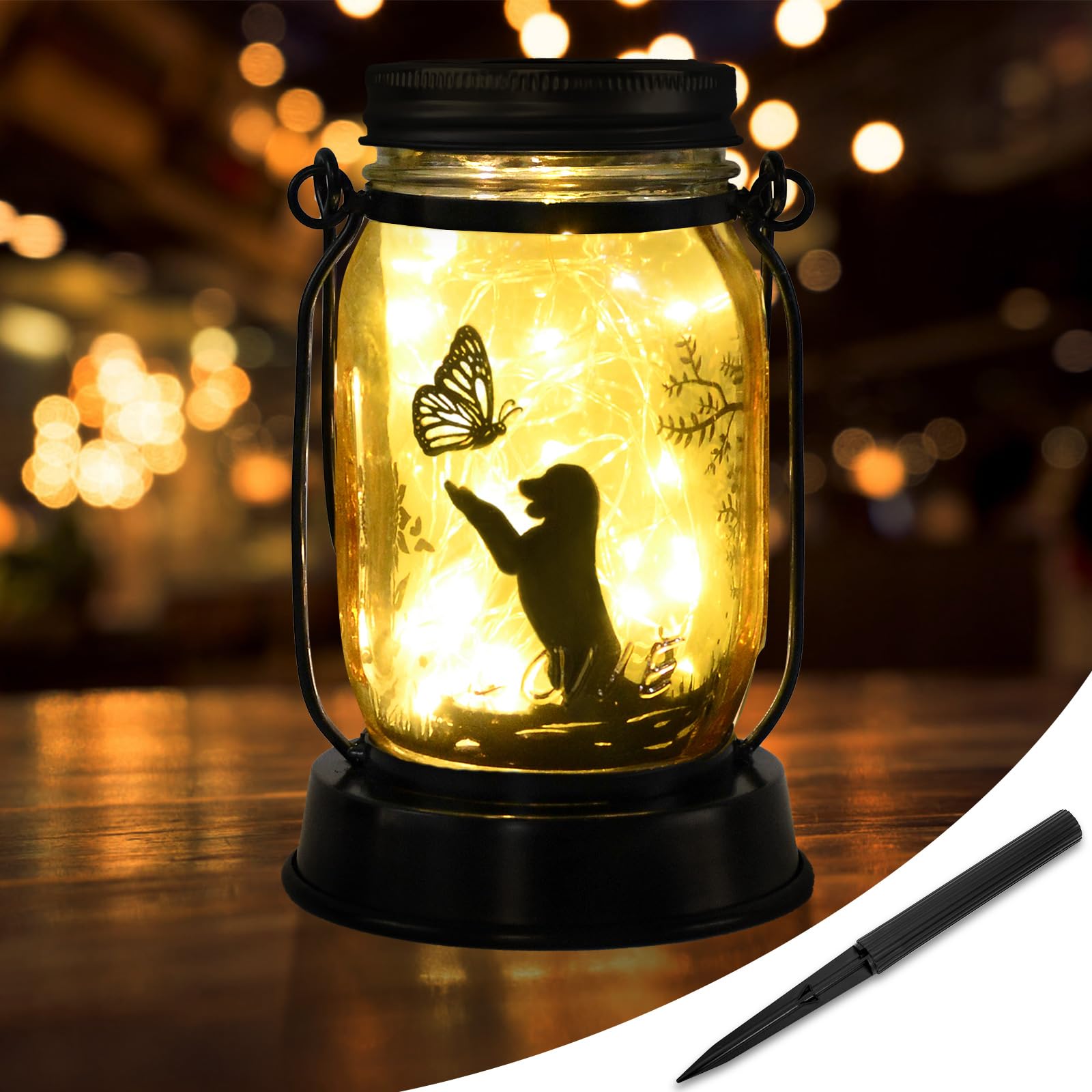 Kyoryuger Dog Solar Lanterns Retriever Dog Solar Lights Golden Retriever Gifts for Women Men Dog Lovers Gifts Decorative Hanging