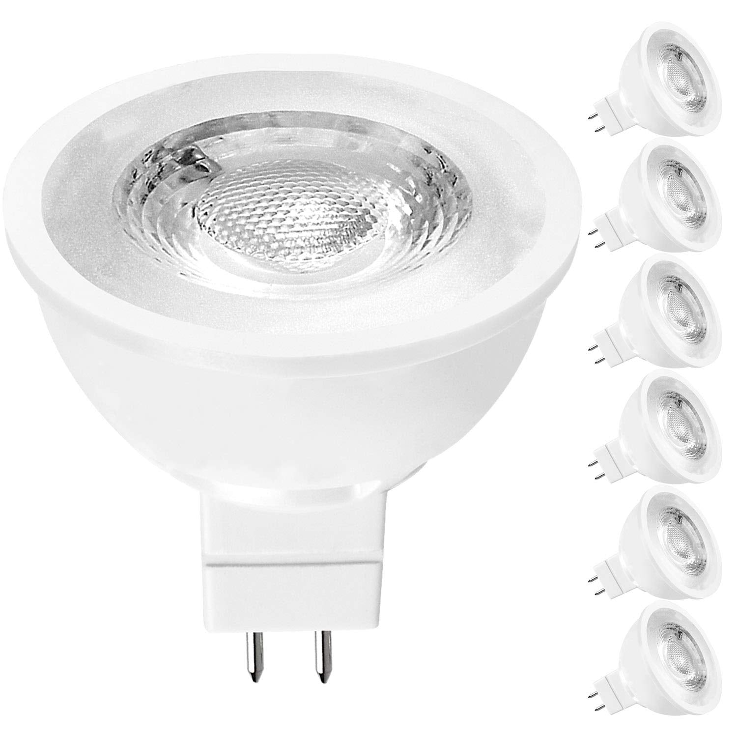 LUXRITE MR16 LED Bulb 50W Equivalent 6.5W 3000K Soft White Dimmable GU5.3 6 Pack