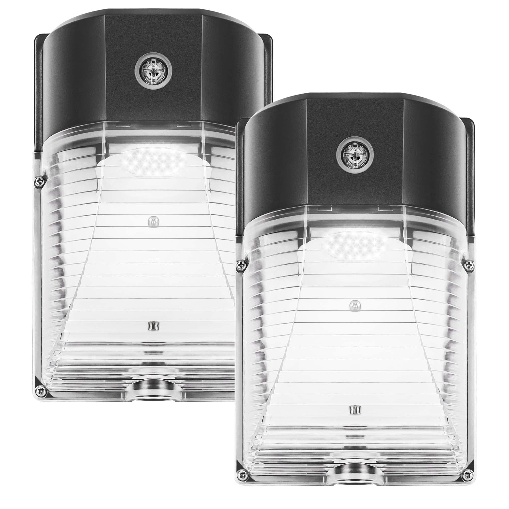 CINOTON 26W LED Wall Pack Light, Dusk to Dawn Sensor, IP65 Waterproof, 5000K, Bronze, 2 Pack, Model CNT-LY-002-CT