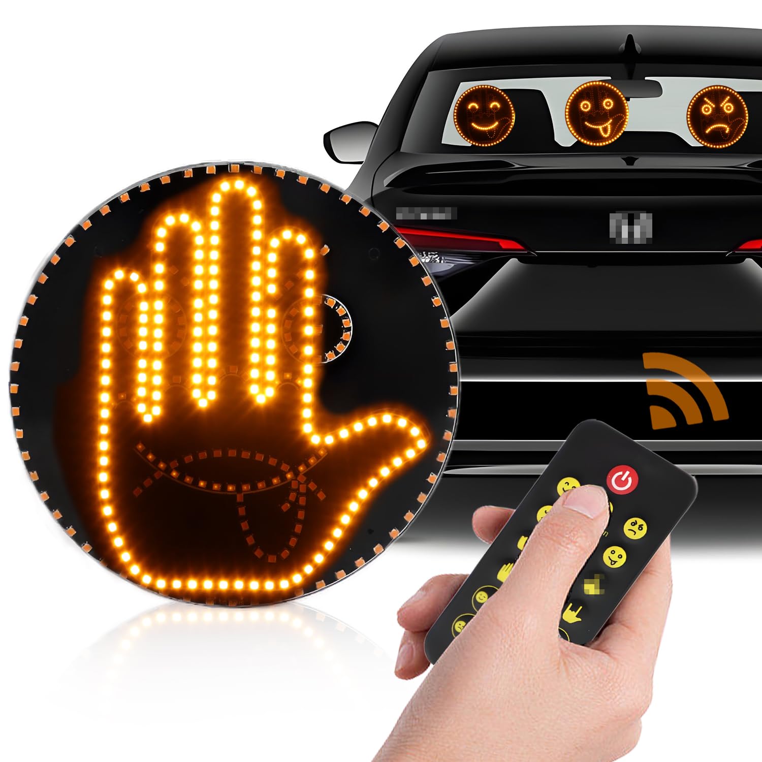 Gsowo Led Trunk Hand Gesture Light For Car  Trunk Gesture Light With 4 Emojis & 4 Gestures Led Car Sign  11 Modes Options Hand Led Sign For Rav4 Accessories Trunk Cargo Area & Ceiling Lighting