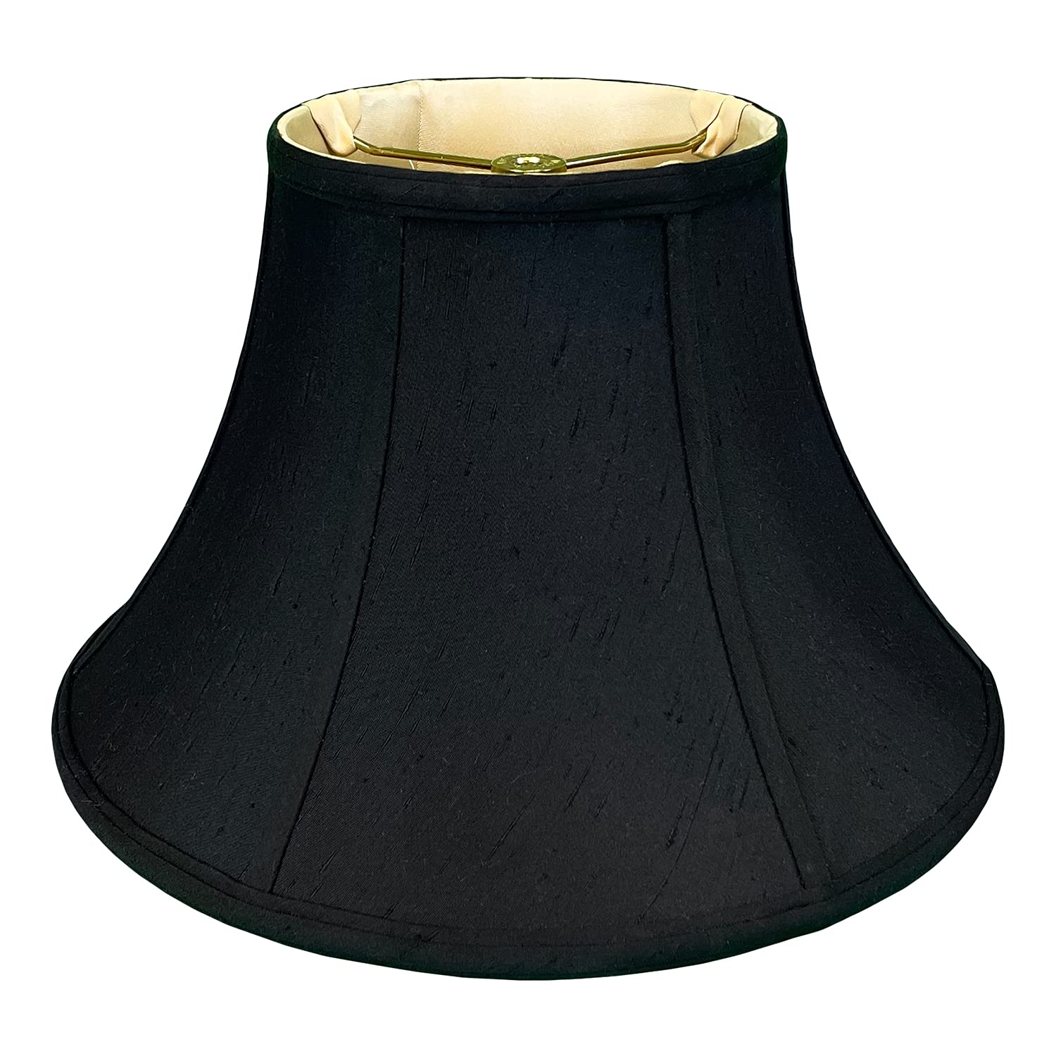 Royal Designs Shallow Bell Basic Lamp Shade, Black/Gold 9 x 18 x 12